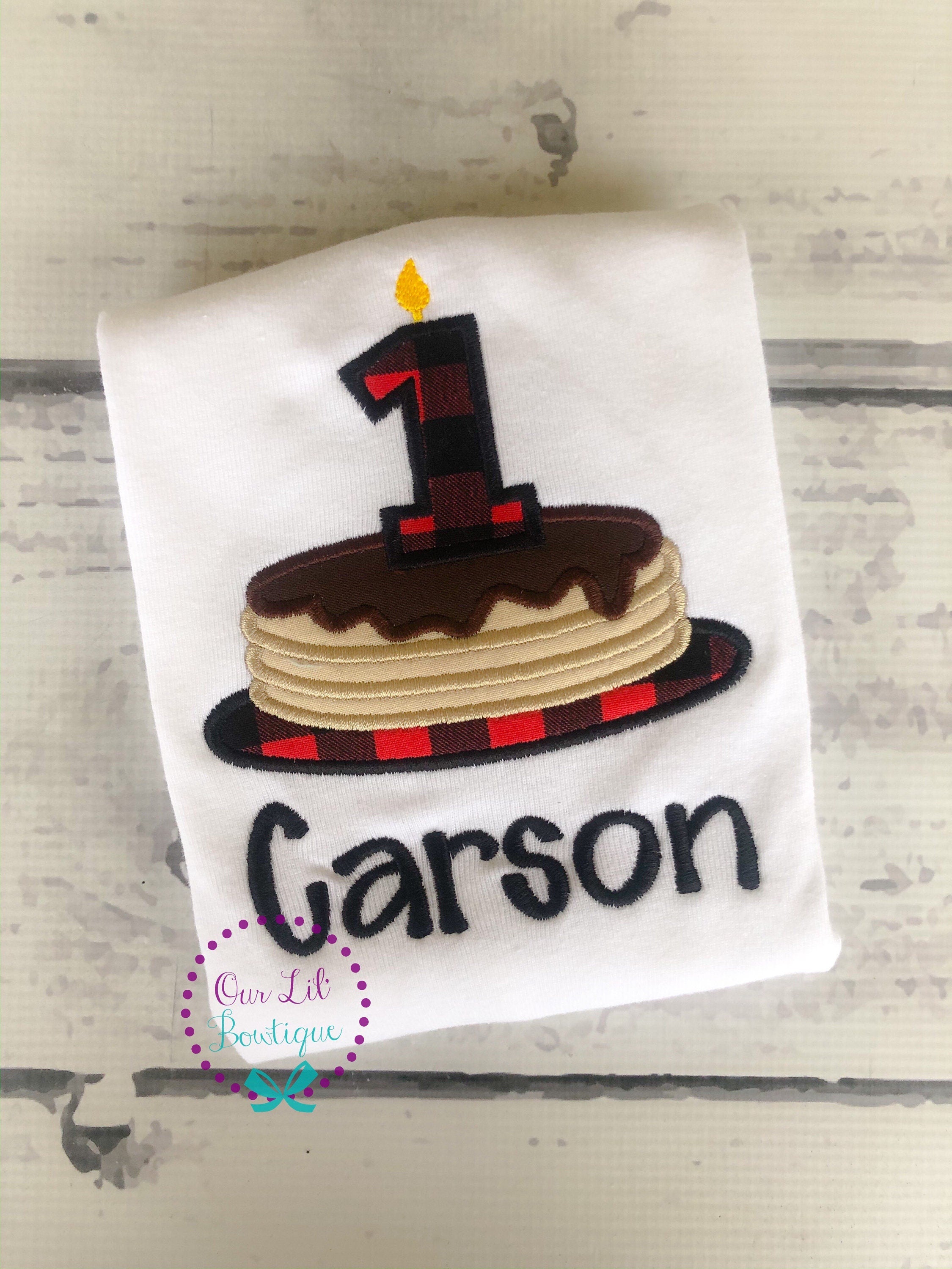 Lumberjack Pancake Birthday Shirt: Personalized Appliqué