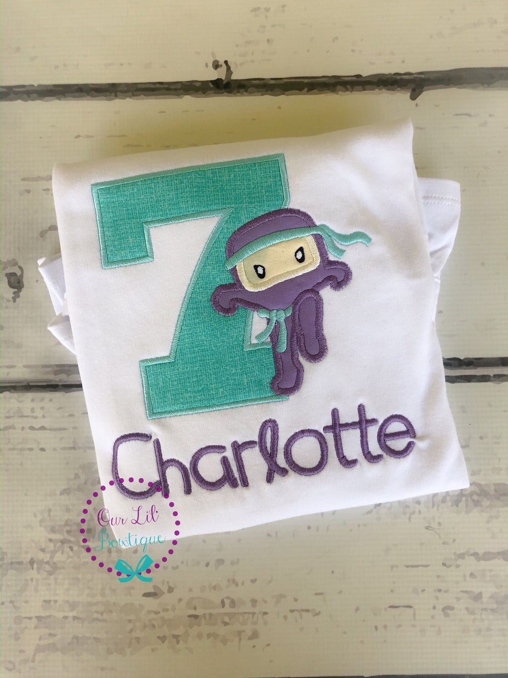 Personalized Girl Ninja Birthday Shirt: Purple Ninja Party