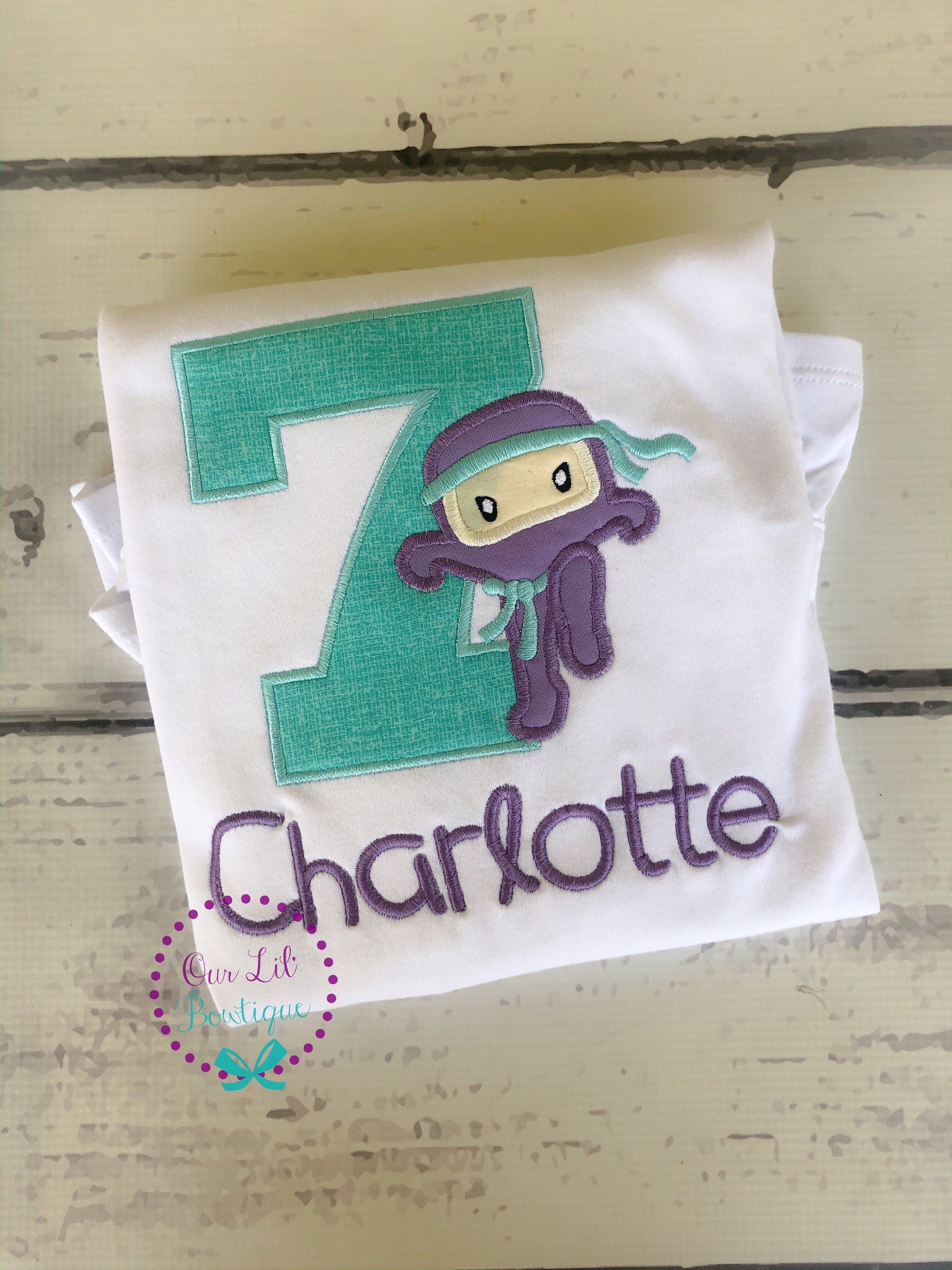 Personalized Girl Ninja Birthday Shirt: Purple Ninja Party