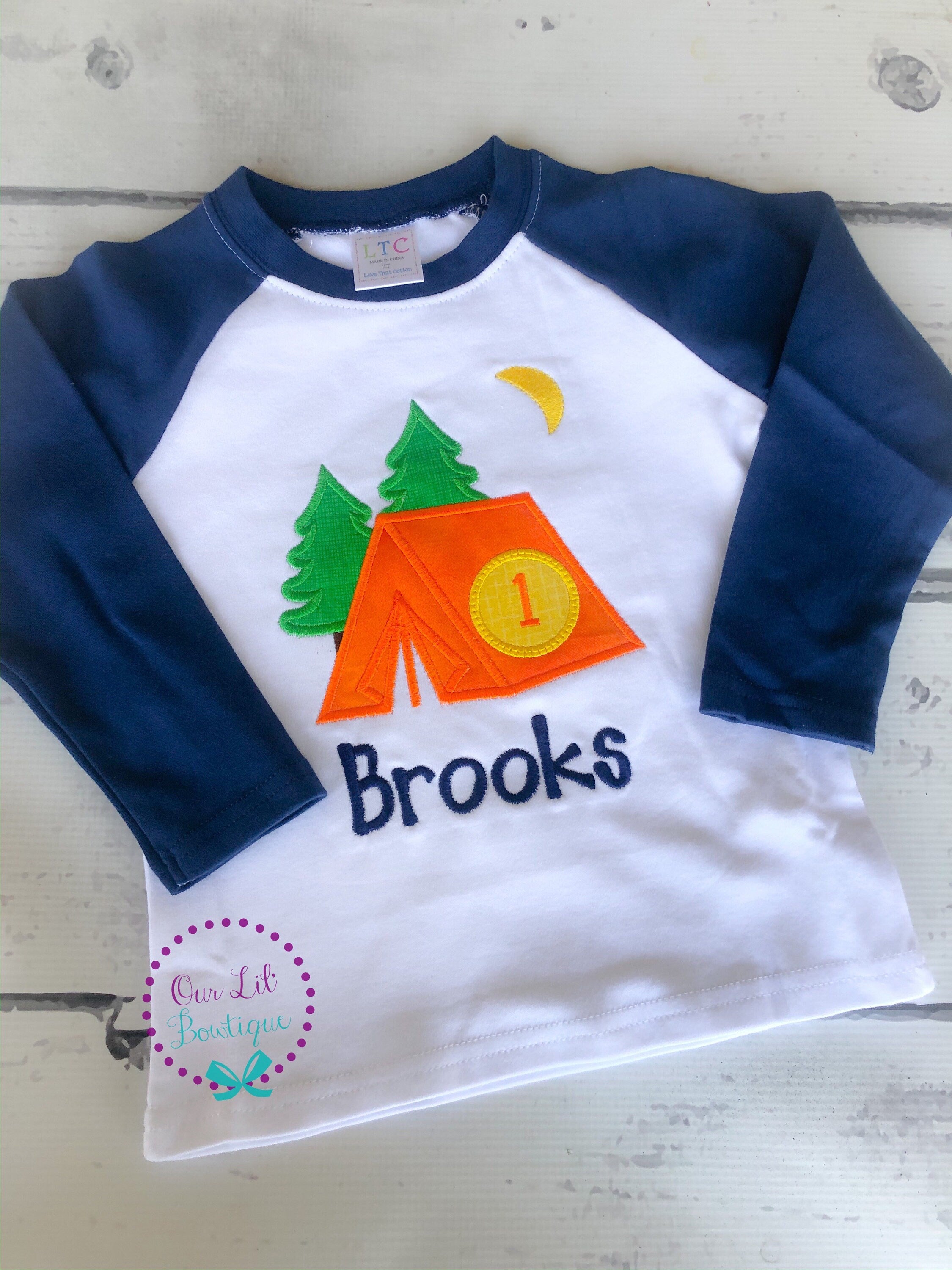 Campfire Birthday Shirt: Personalized Camping Party Tee