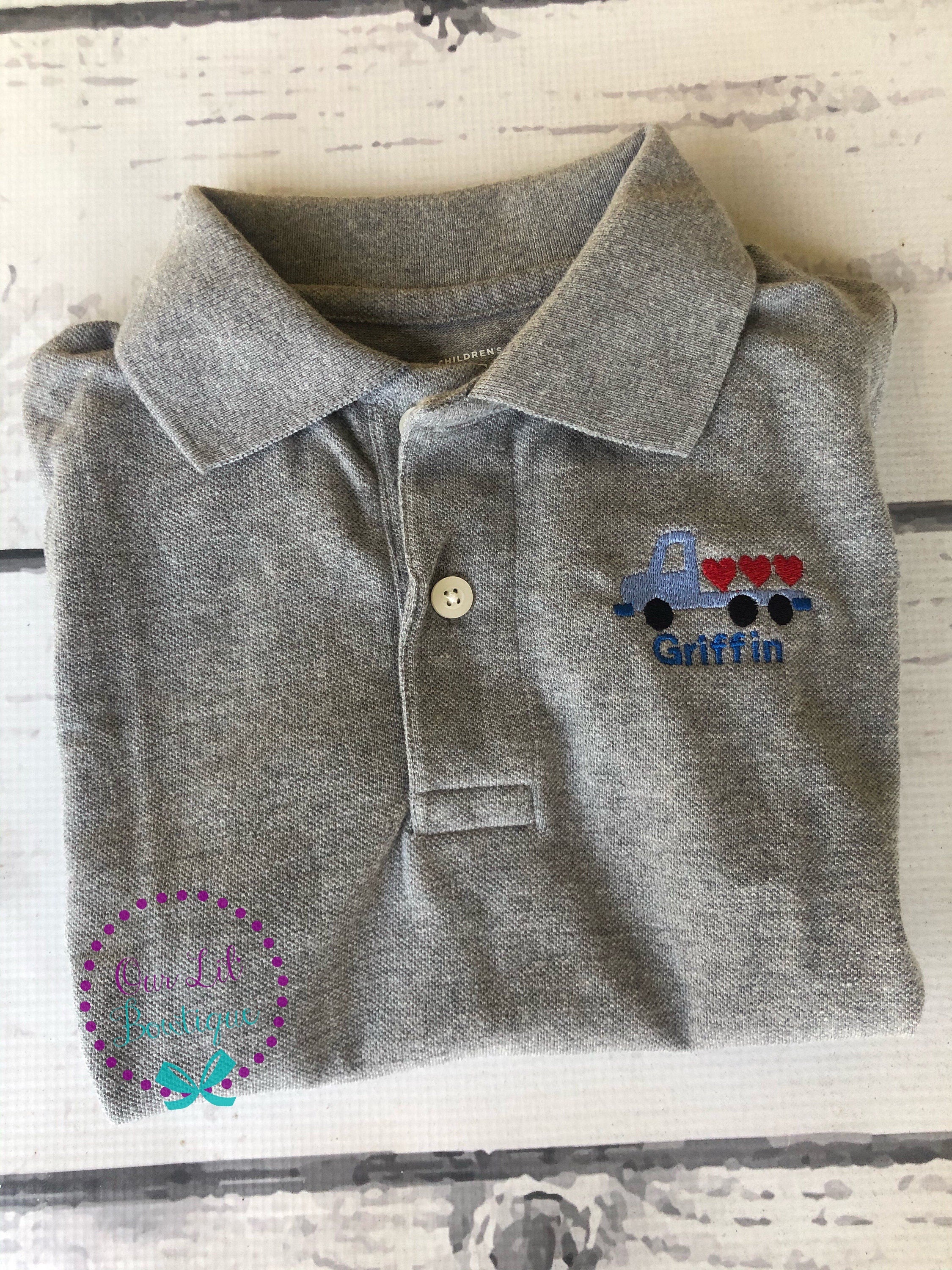 Valentine Truck Polo: Personalized Monogrammed Boys Shirt