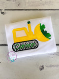 Personalized St. Patrick's Day Bulldozer Shirt: Embroidered Shamrock