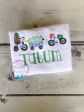 Christmas Wagon Applique Shirt - Personalized Holiday Outfit