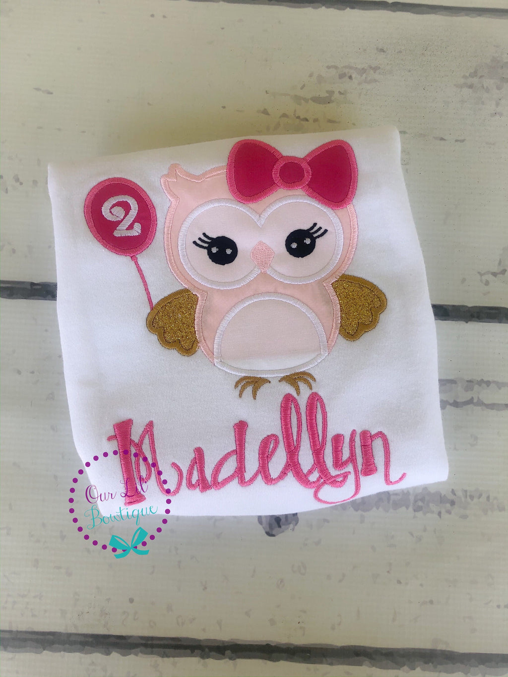 Owl Birthday Shirt: Personalized Appliqué Outfit