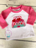 Personalized Valentine's Truck Appliqué Shirt: Embroidered Heart Truck