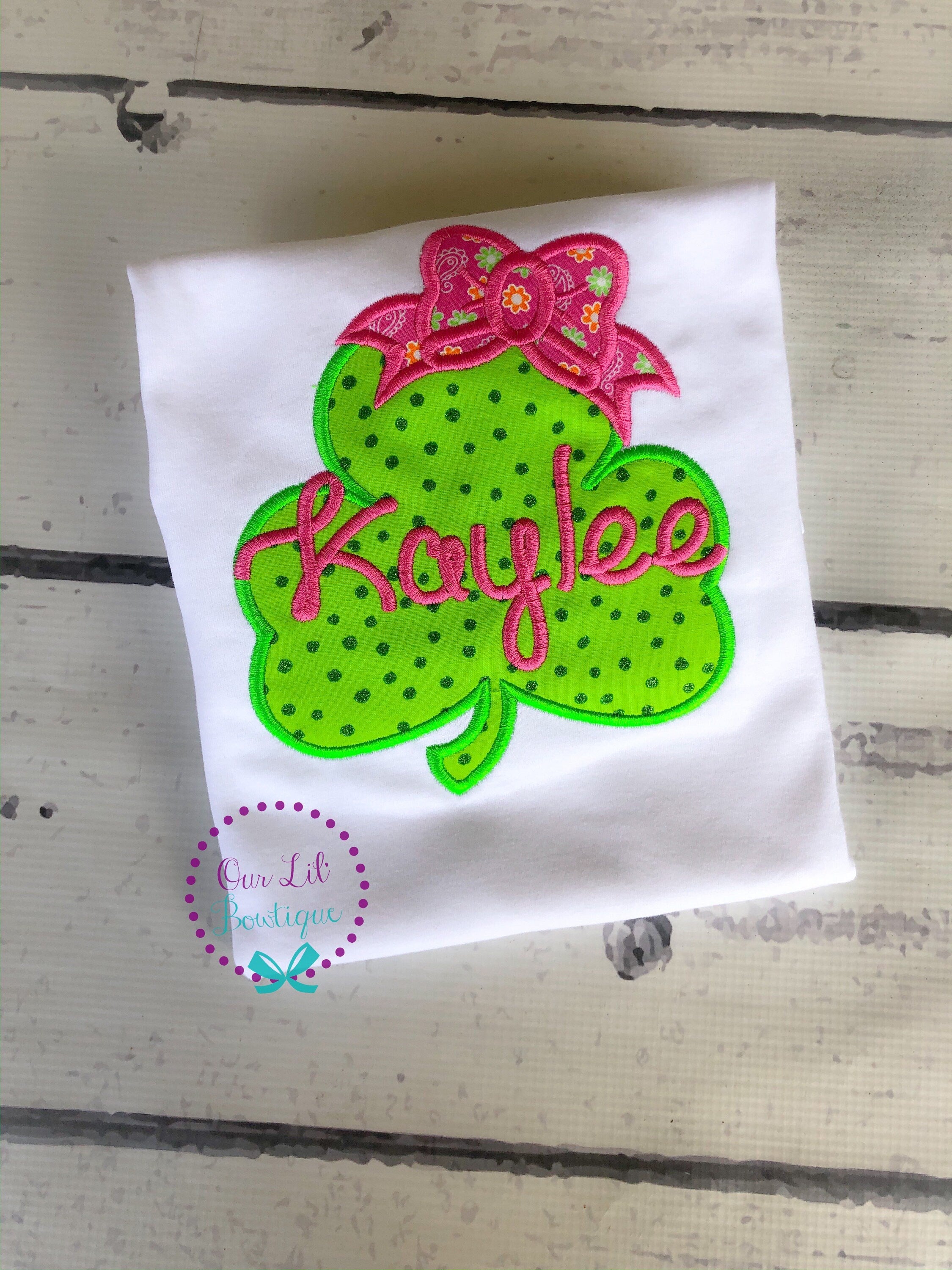 Personalized Shamrock Shirt: Embroidered St. Patrick's Day Bodysuit