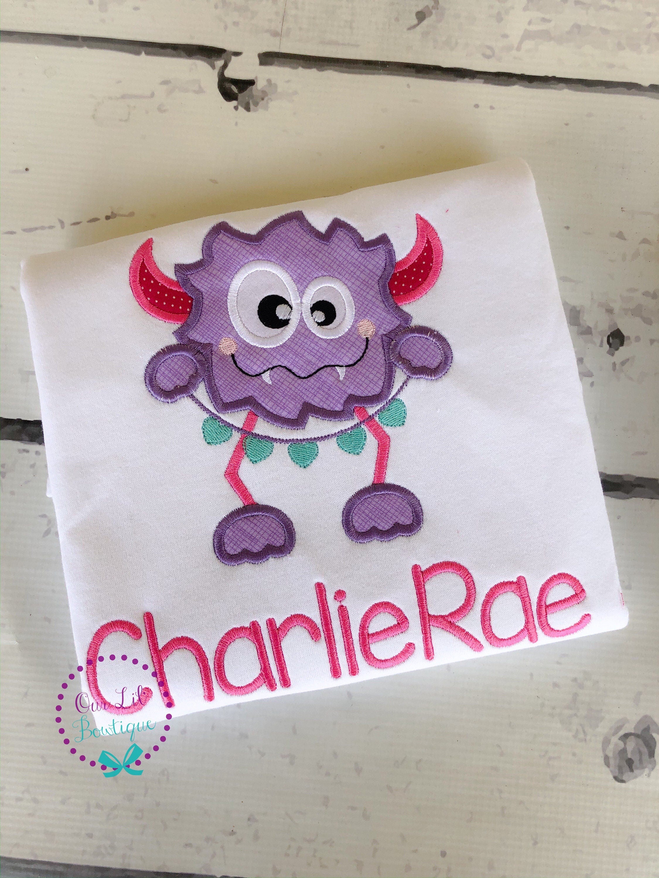 Boy Valentine Shirt - Girl Valentine Shirt - Sibling Valentine Shirt - Valentine Monster - Personalized Valentine Shirt - Valentine Applique