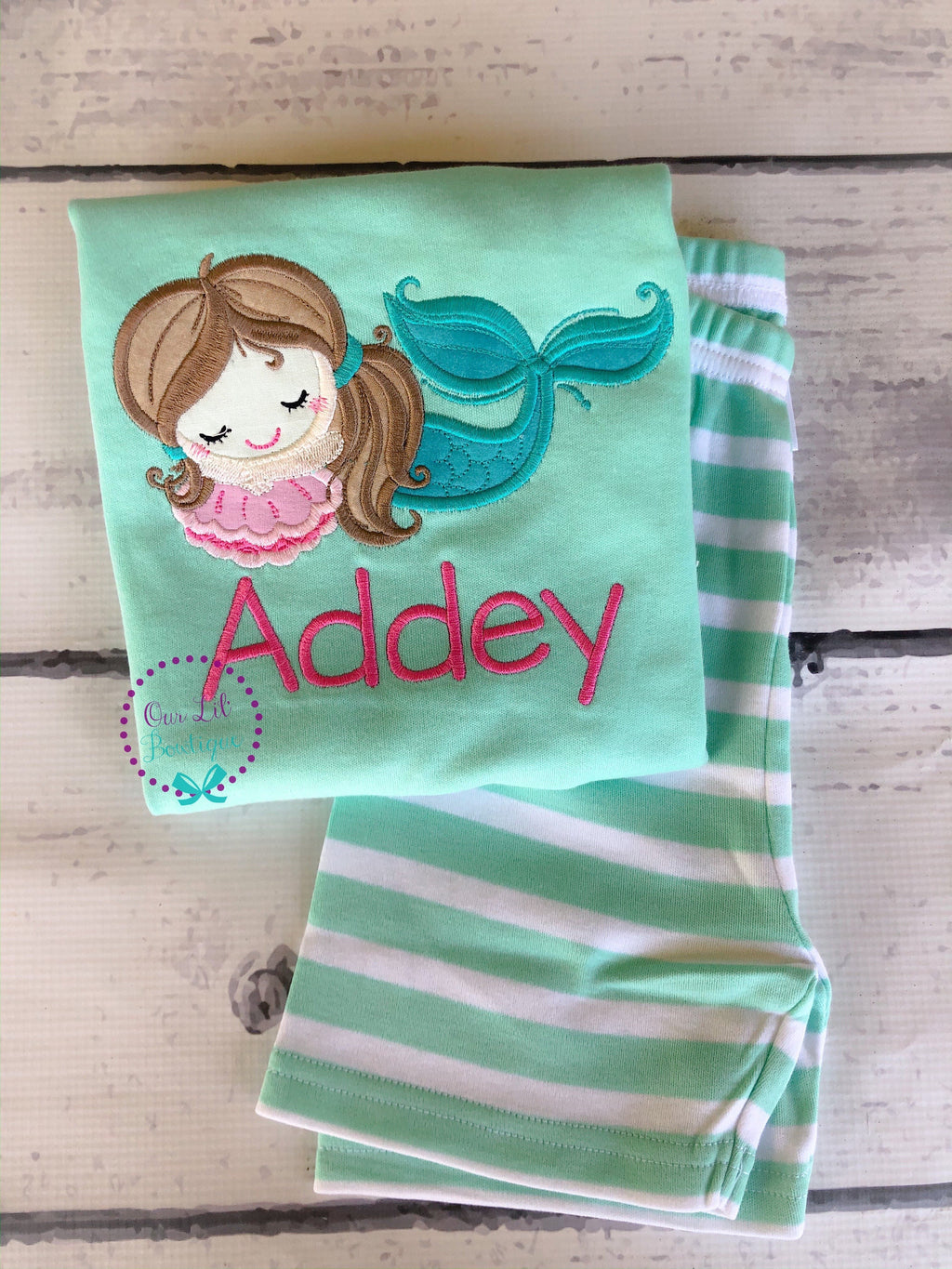 Personalized Mermaid Applique Birthday Shirt