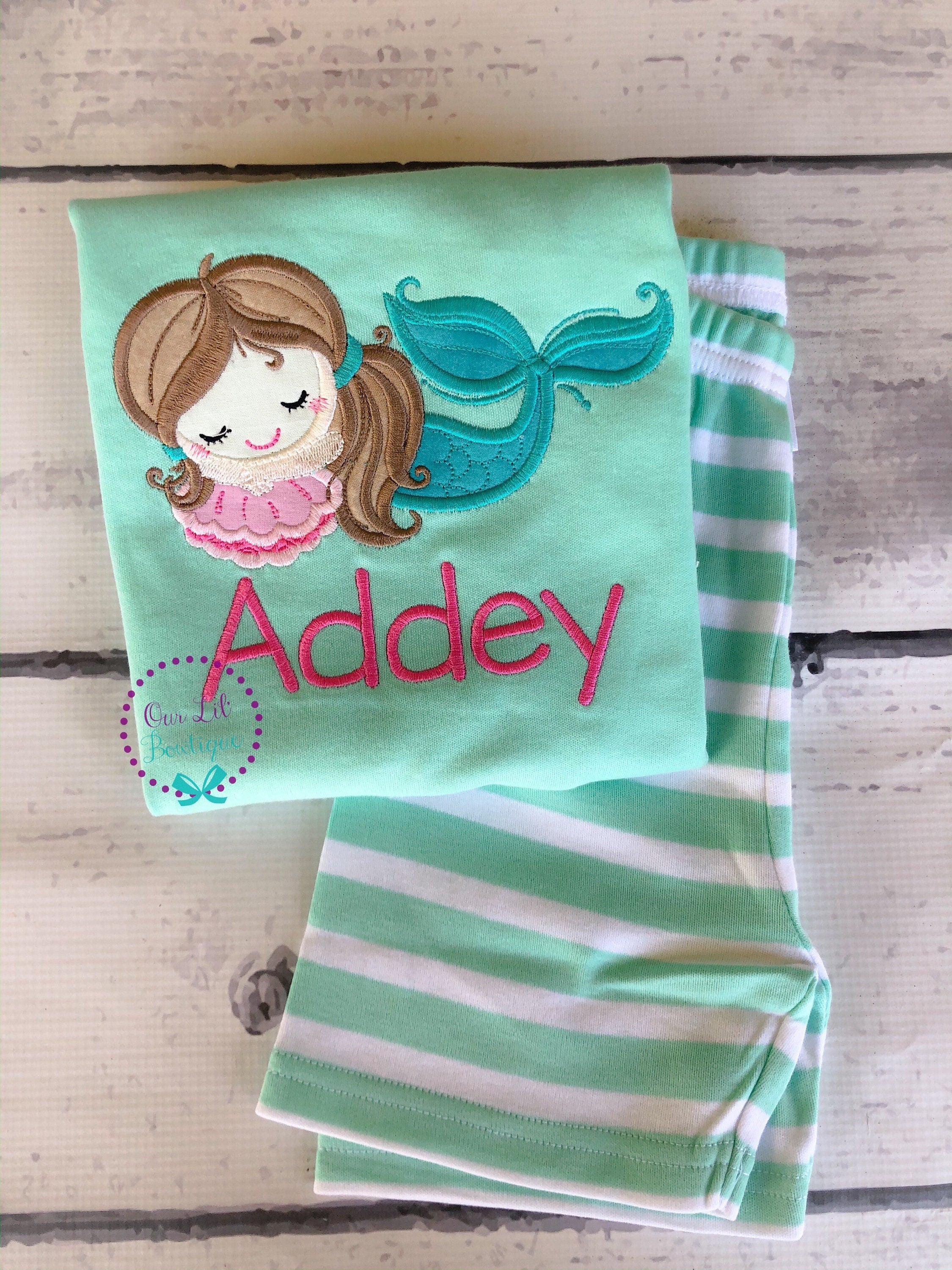 Personalized Mermaid Applique Birthday Shirt