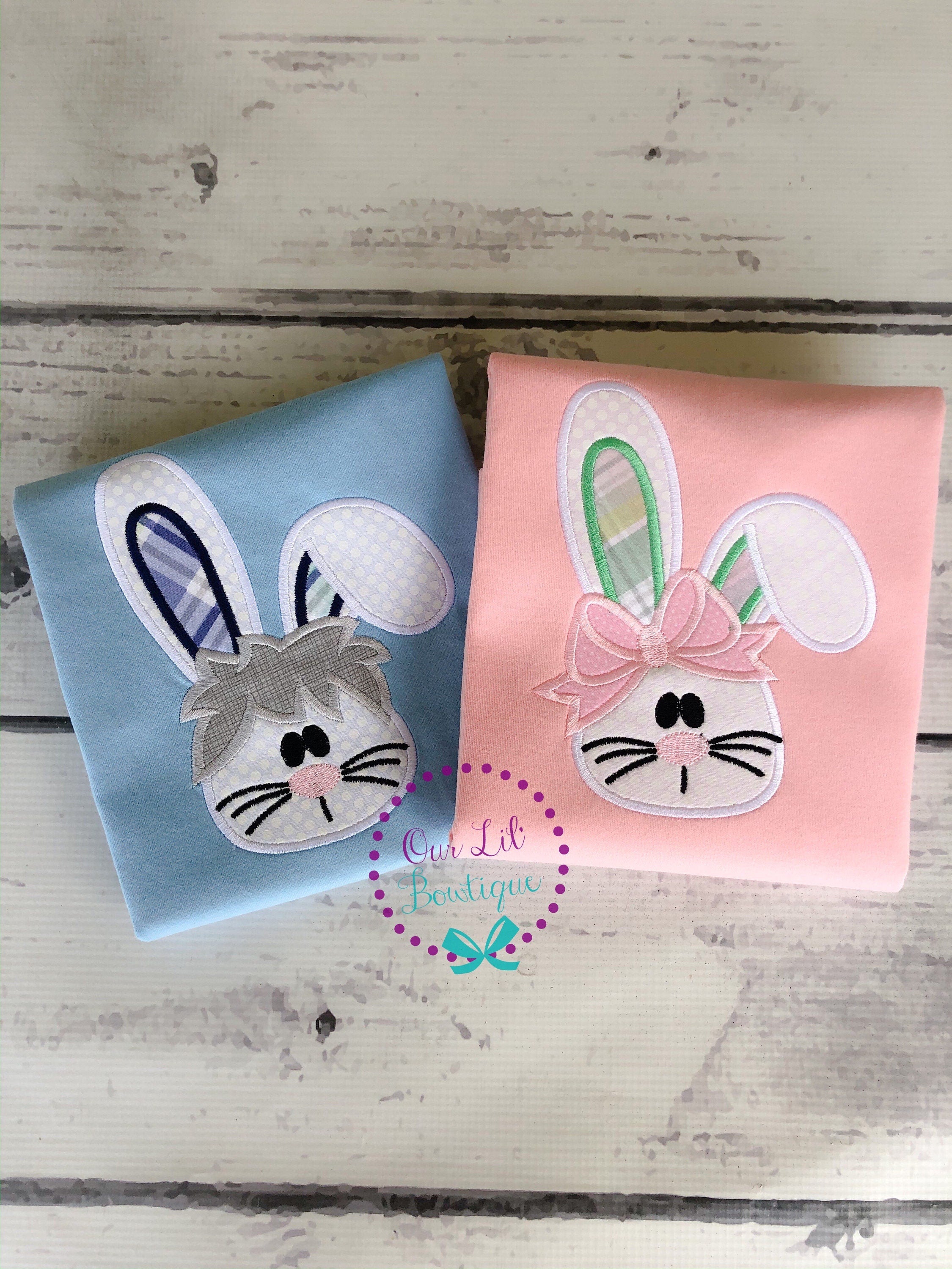Personalized Easter Bunny Shirt: Appliqued Kids' Sibling Shirt