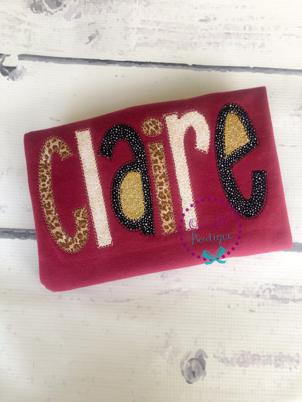Personalized Name Shirt - Girls Name Shirt - Birthday - Appliqued Name Shirt - Vintage Stitch Name Shirt - Girls Monogram Shirt - Applique