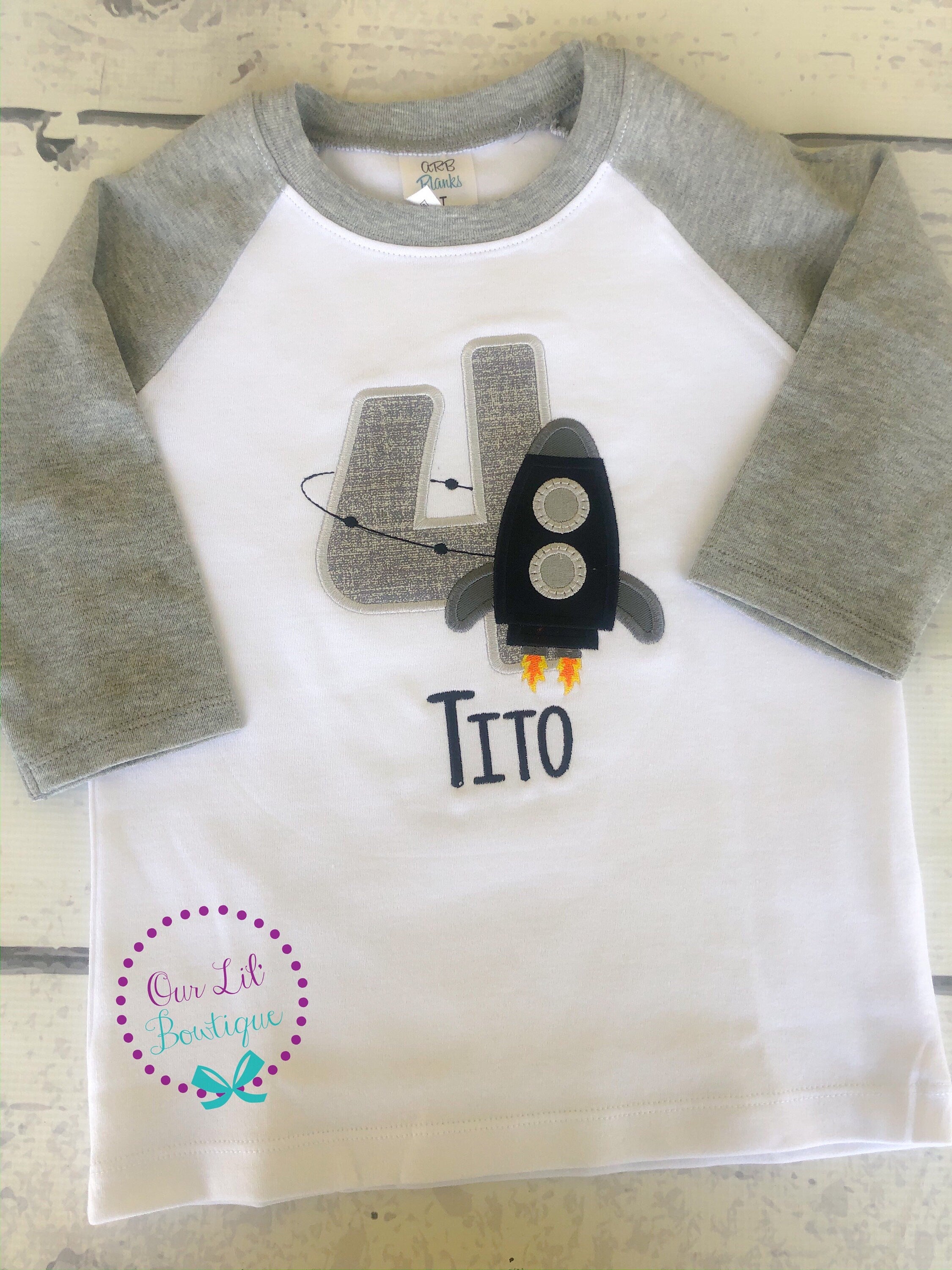 Rocket Ship Birthday Shirt: Personalized Astronaut Party Tee