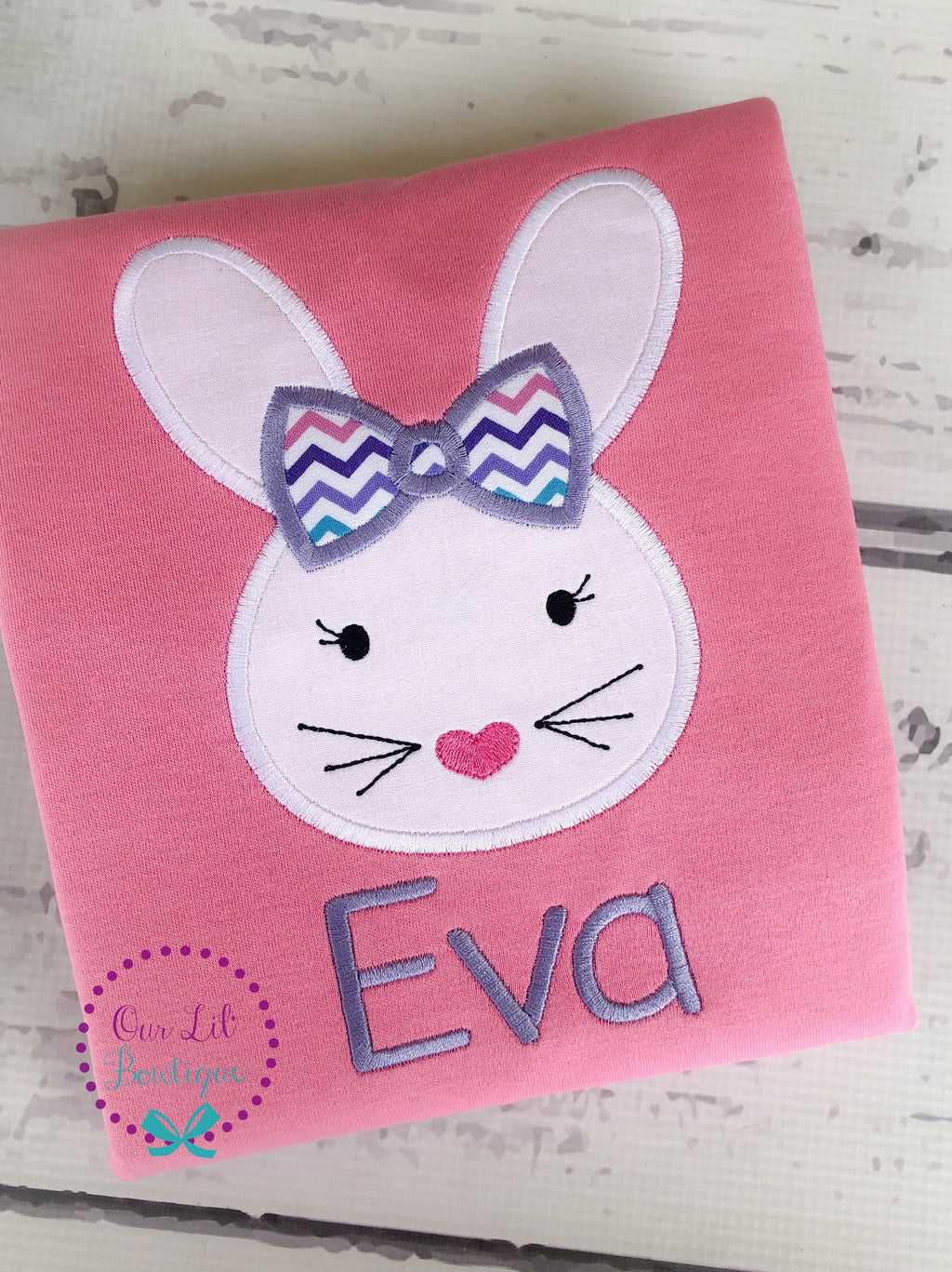 Personalized Easter Bunny Applique Shirt: Girls First Easter