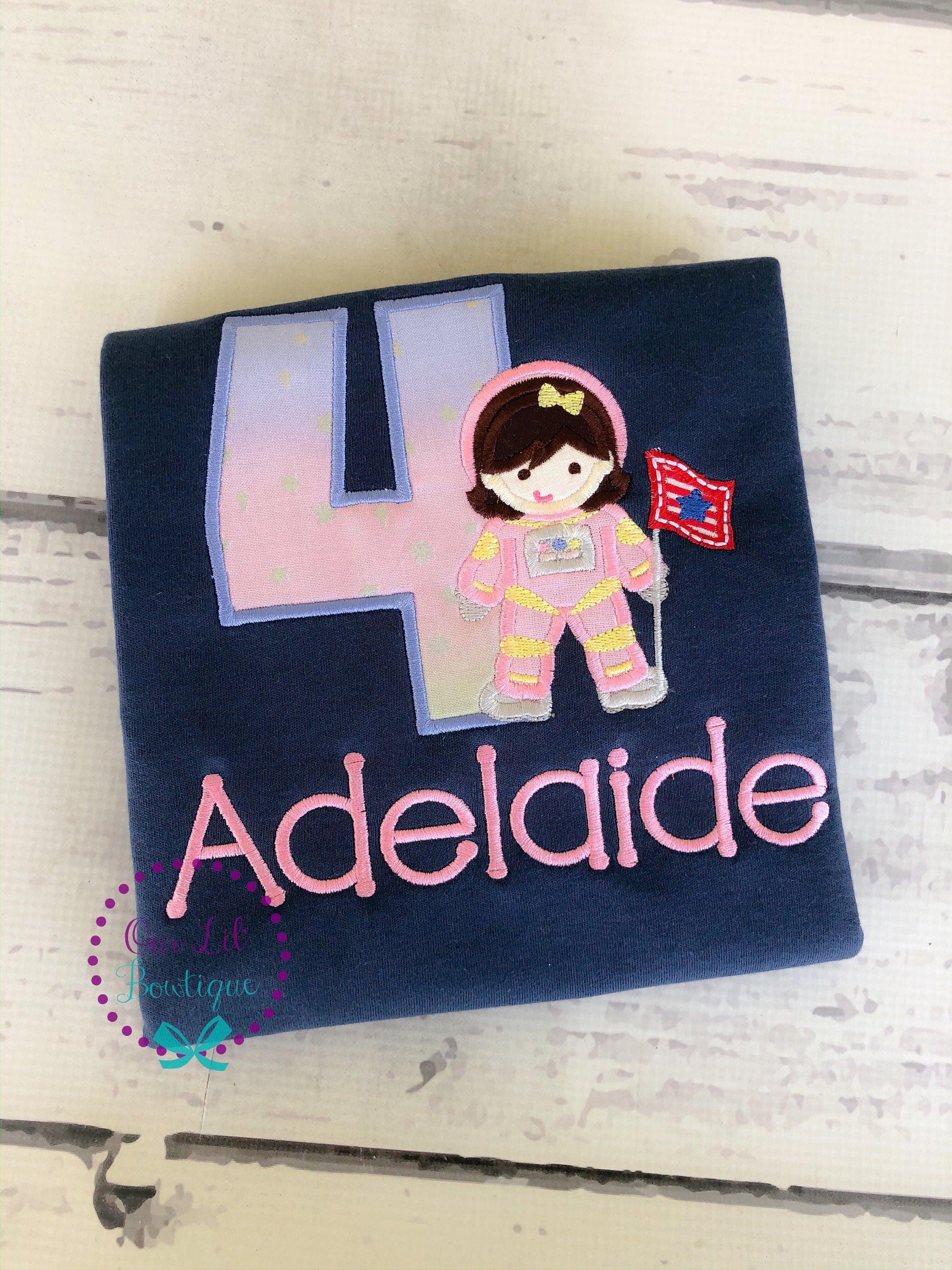 Girls Astronaut Birthday Shirt: Space Party Outfit