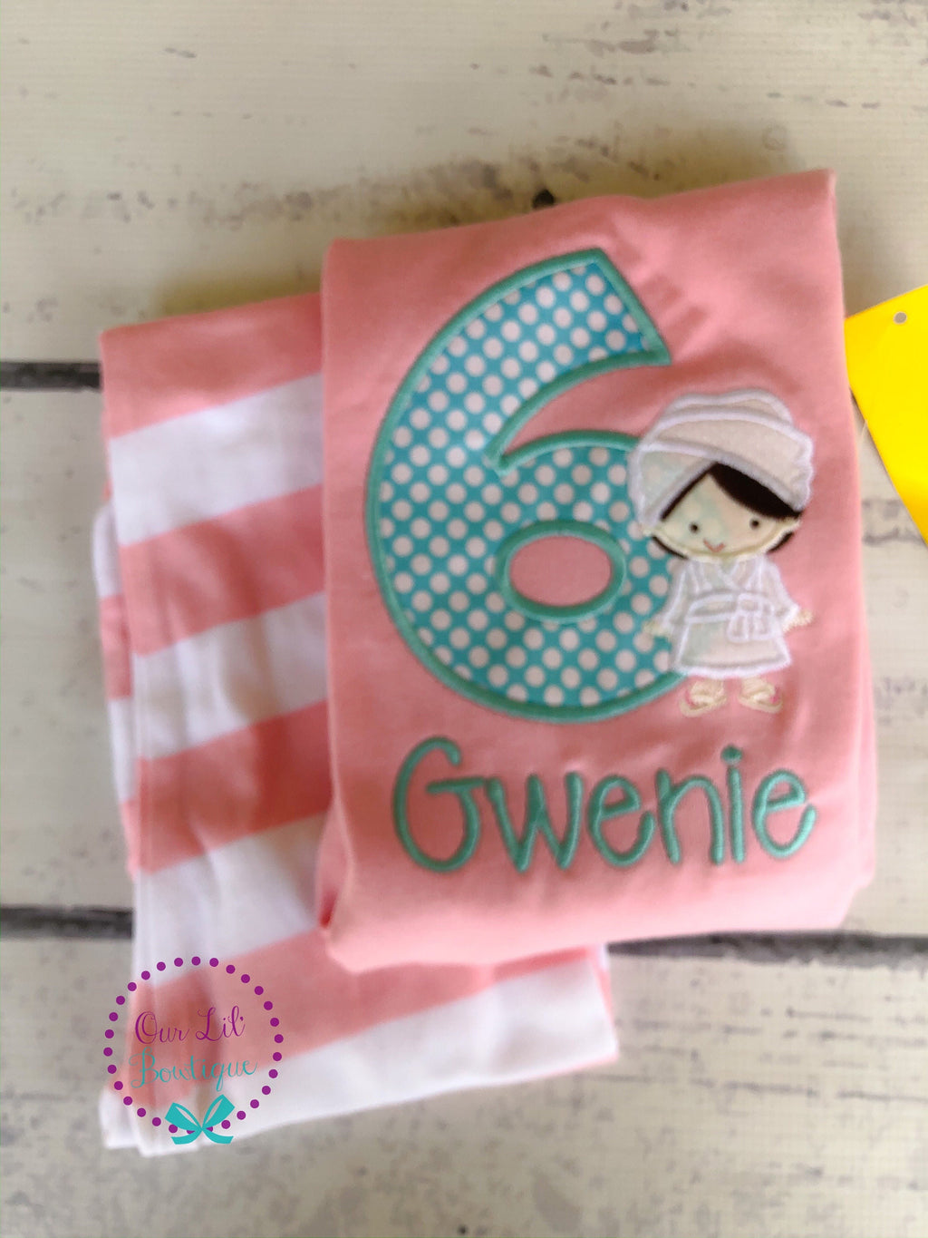 Personalized Spa Day Birthday Applique Shirt