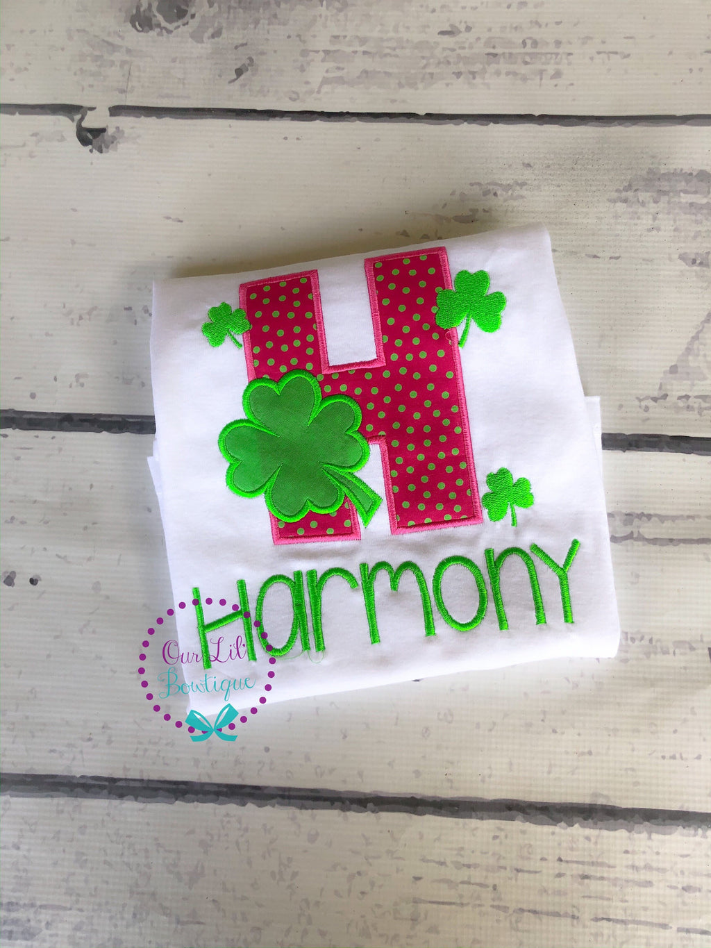 Personalized Shamrock Shirt: Embroidered St. Patrick's Day Bodysuit