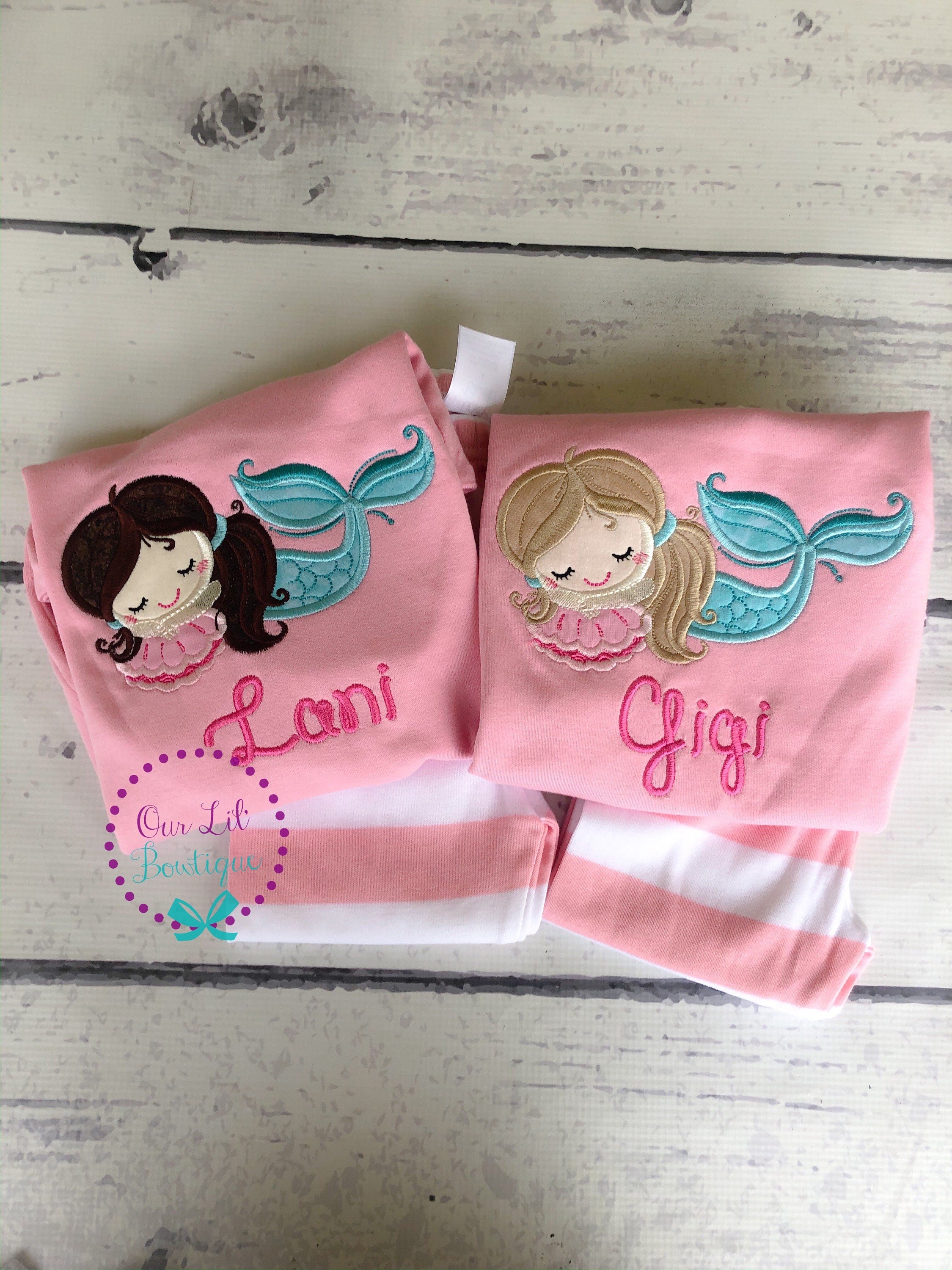 Personalized Mermaid Applique Birthday Shirt