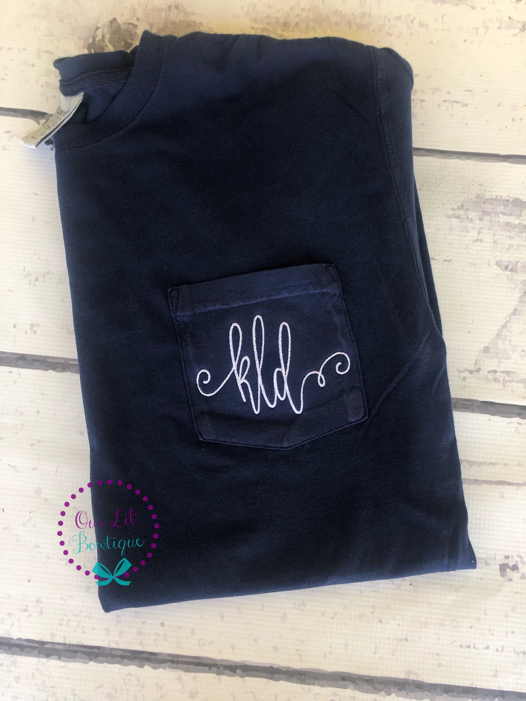 Initials - Short Sleeve Comfort Colors Initial Pocket Tee - Short Sleeve T-Shirt -Comfort Colors - Monogram Pocket T-shirt - Monogram Pocket