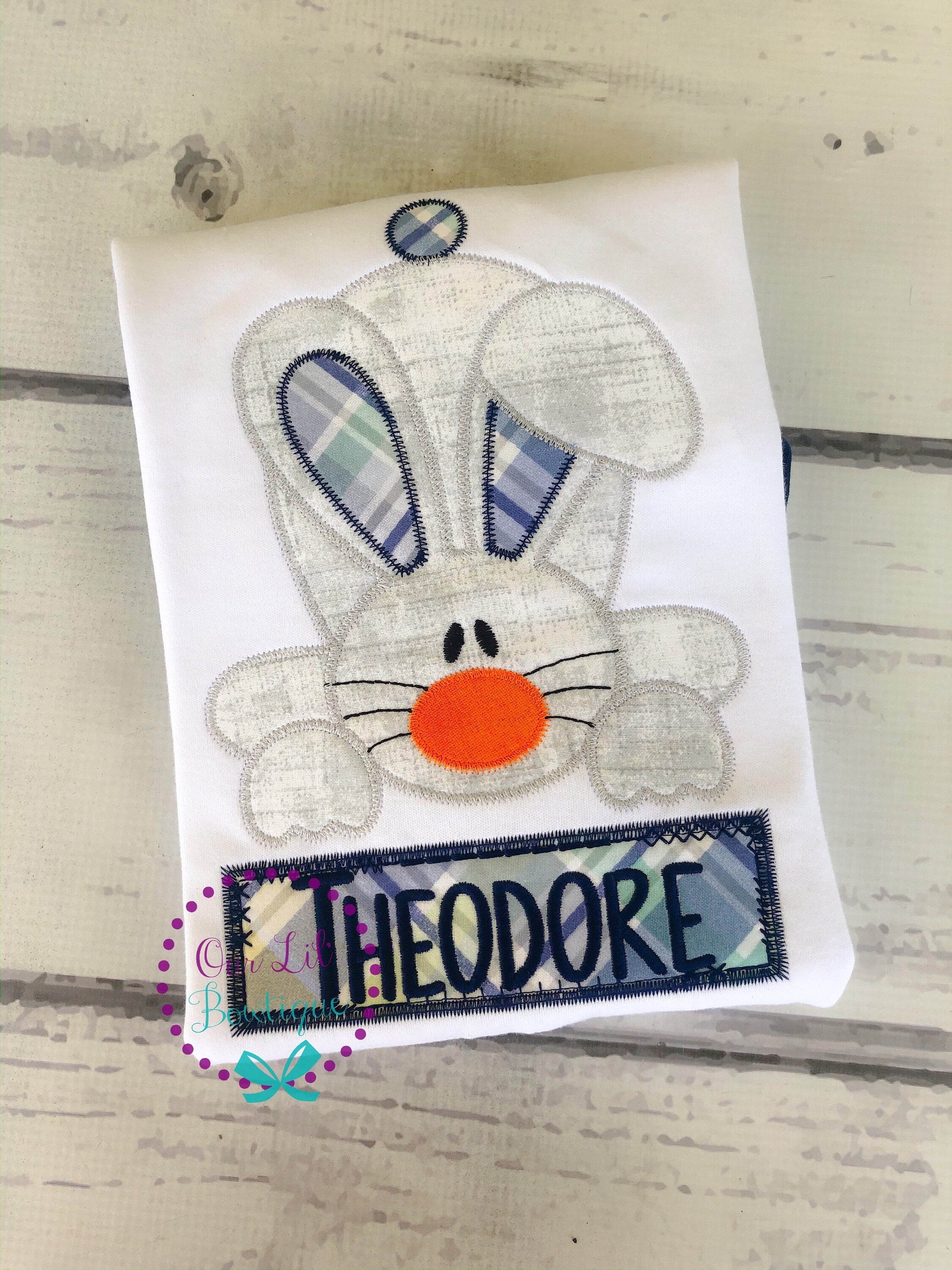 Easter Bunny Applique Shirt: Personalized Easter Monogram