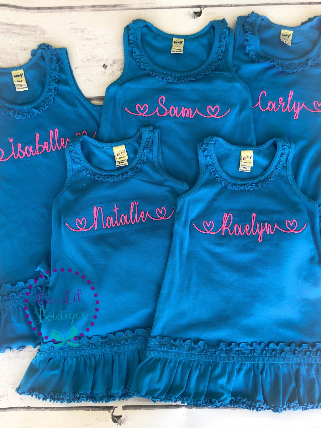 Personalized Girls Dress - Heart Tank Dress - Birthday Dress