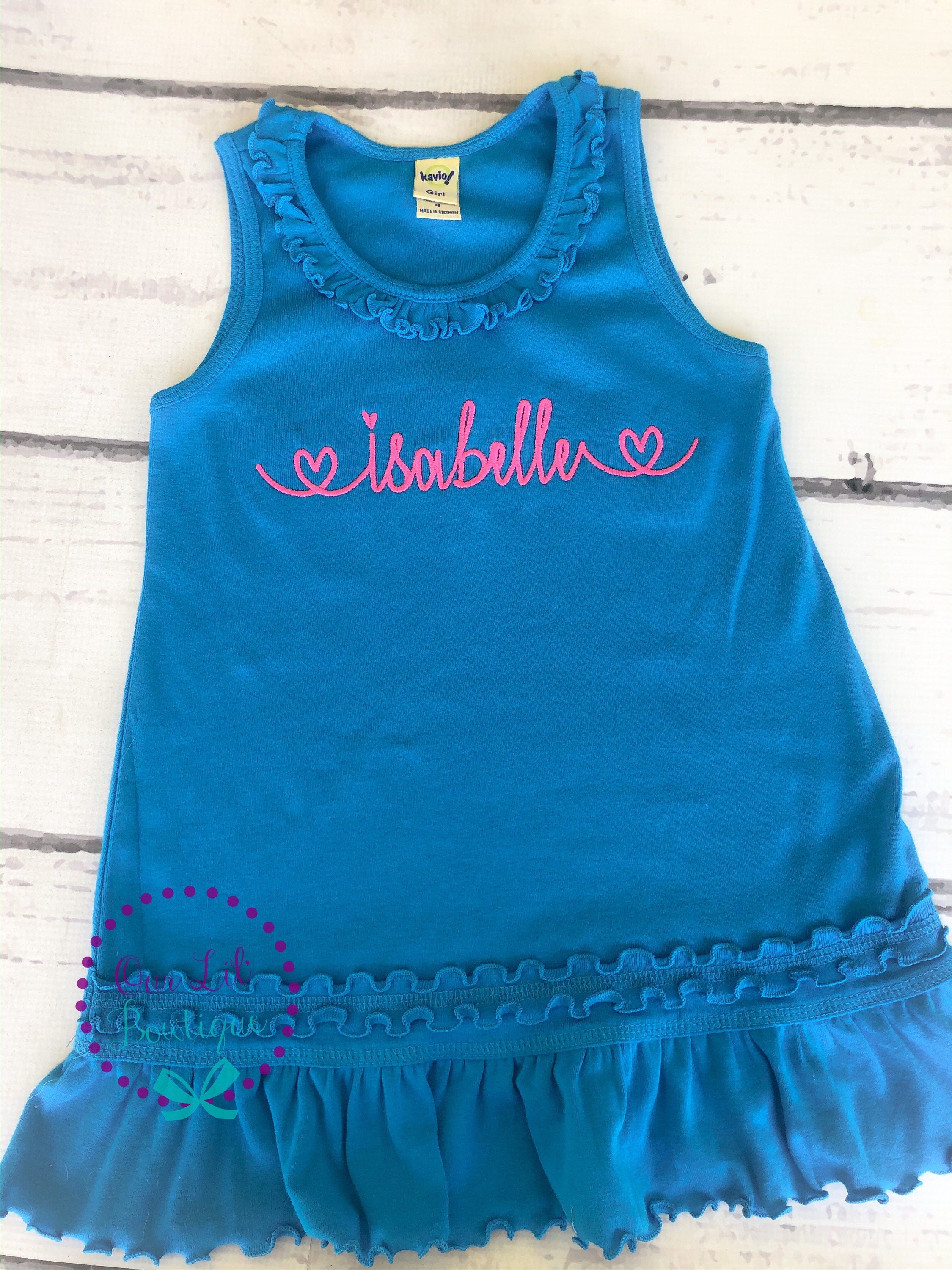 Personalized Girls Dress - Heart Tank Dress - Birthday Dress
