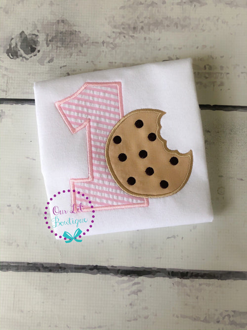 Cookie 1st Birthday Shirt: Personalized Milk & Cookies Party