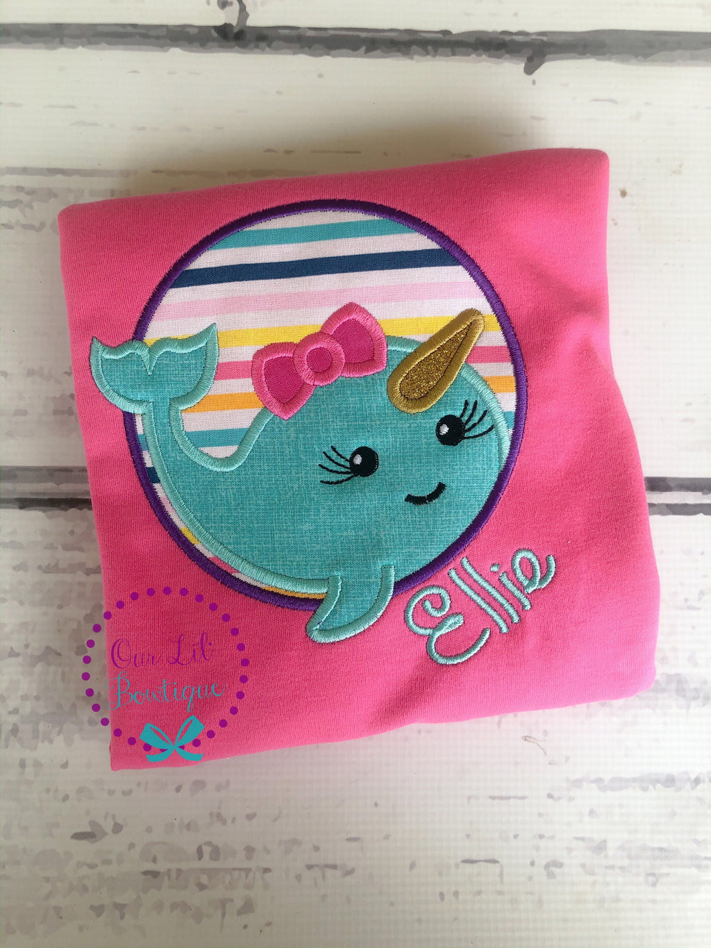 Personalized Narwhal Shirt - Girl Narwhal Shirt - Boy Narwhal Shirt - Cute Narwhal Applique - Narwhal Applique - Summer Shirt - Birthday