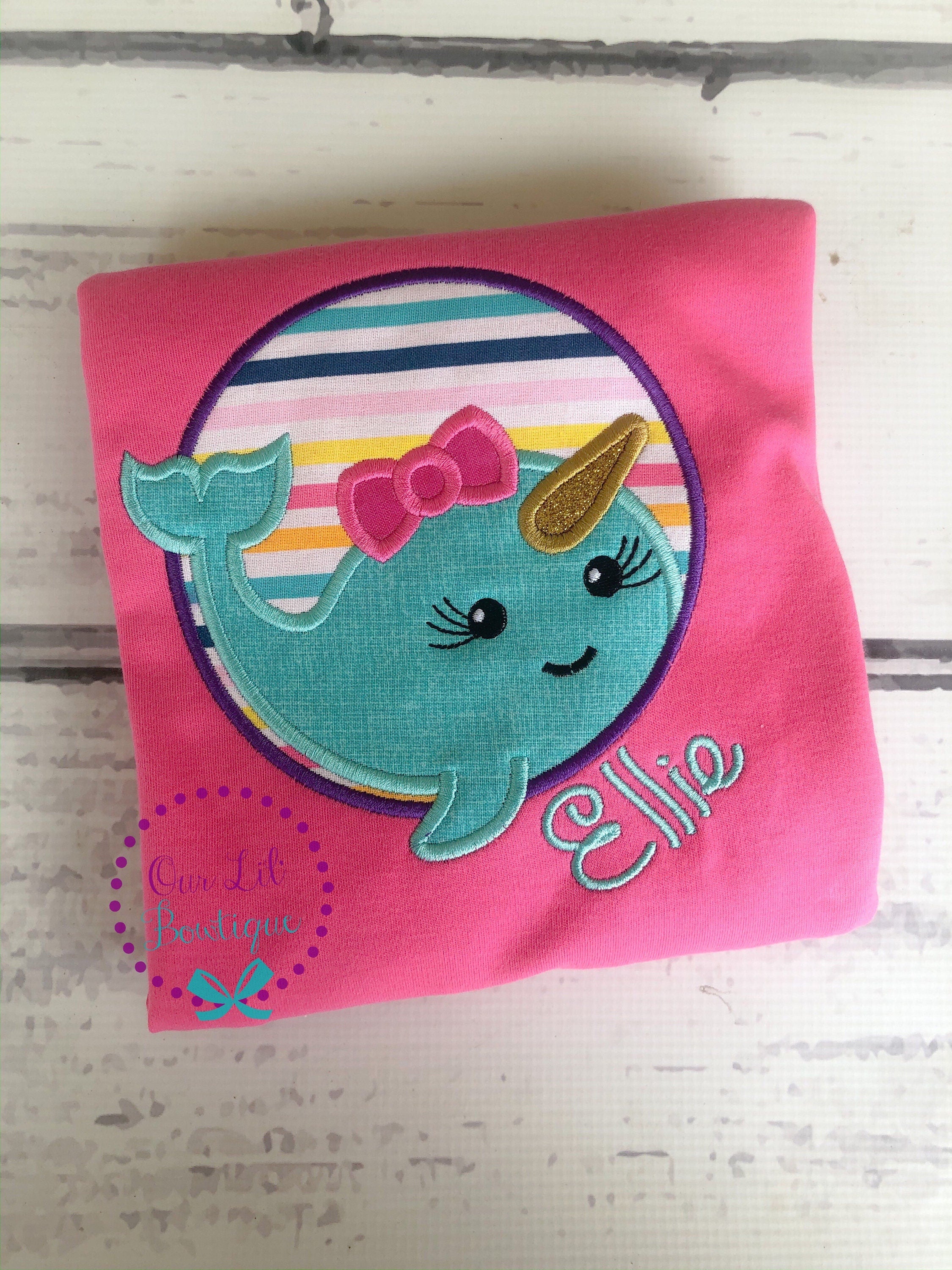 Personalized Narwhal Shirt - Girl Narwhal Shirt - Boy Narwhal Shirt - Cute Narwhal Applique - Narwhal Applique - Summer Shirt - Birthday