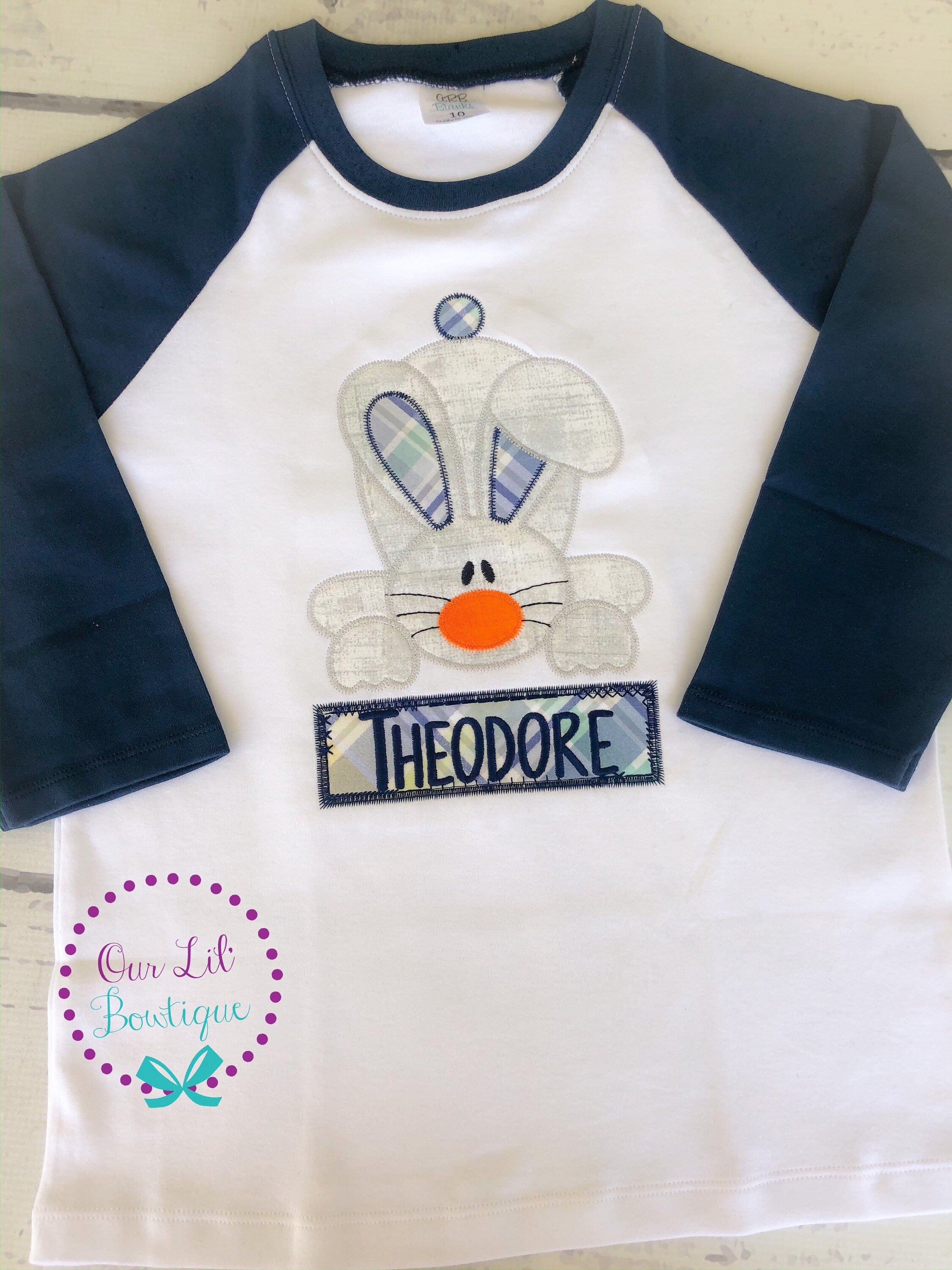 Easter Bunny Applique Shirt: Personalized Easter Monogram