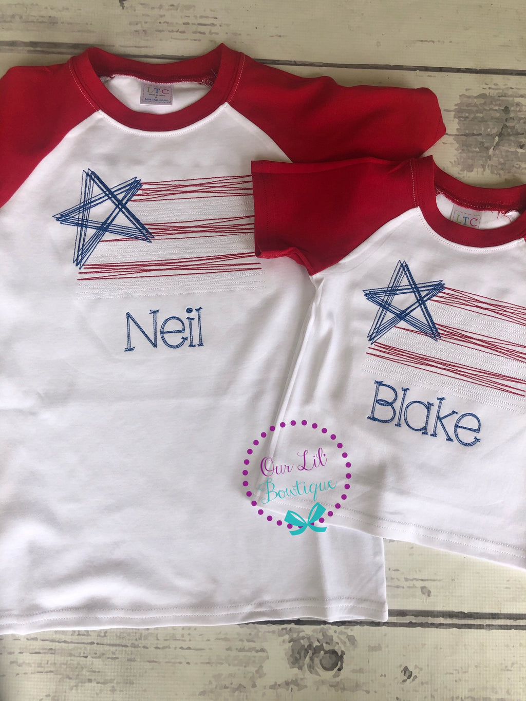 Embroidered Flag Shirt: Personalized 4th of July Patriotic Tee
