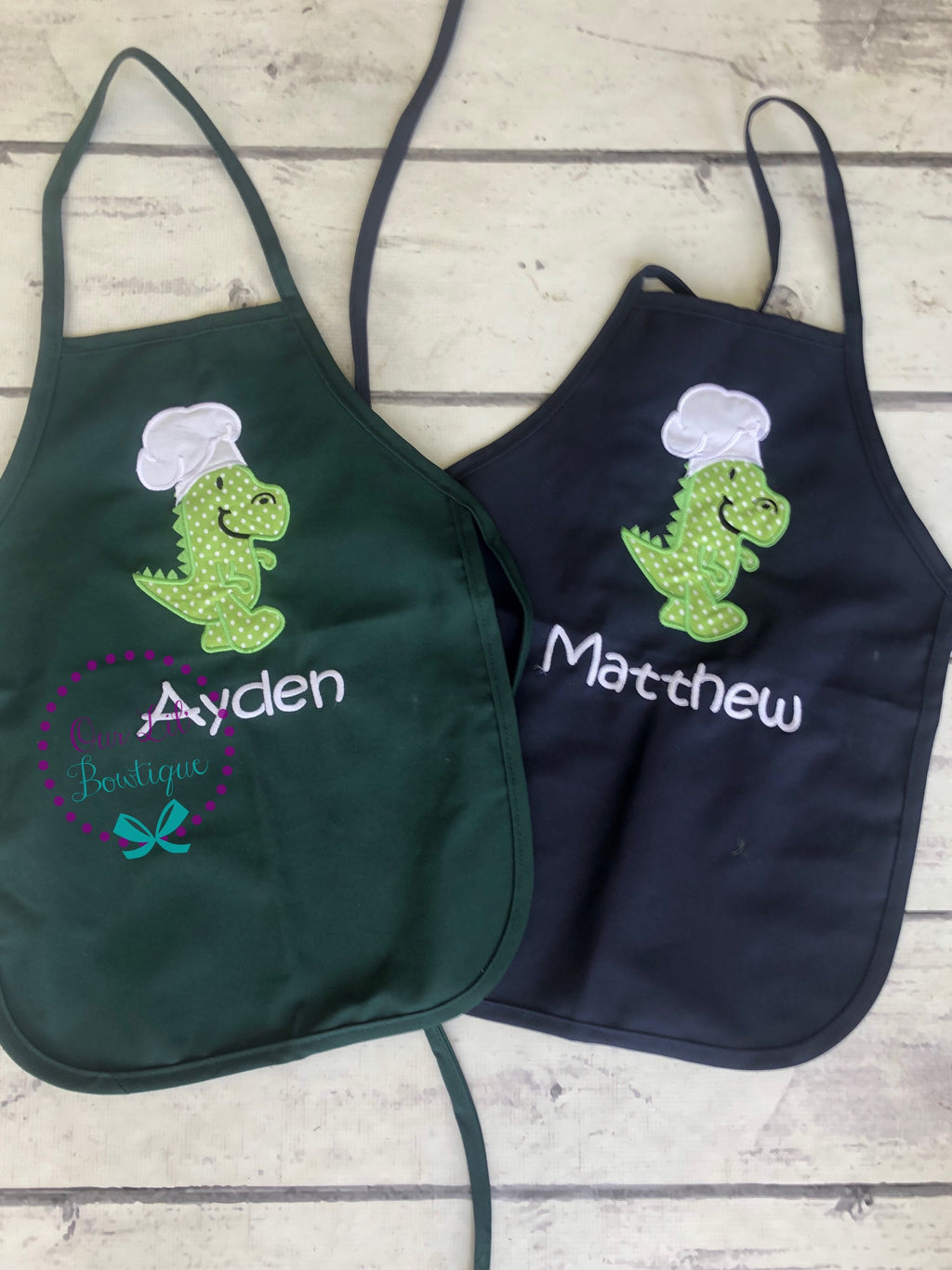 Personalized Dinosaur Birthday Apron: Chef T-Rex Appliqué