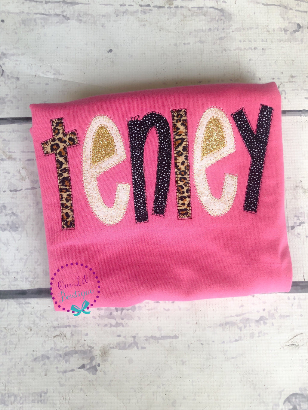 Personalized Name Shirt - Girls Name Shirt - Birthday - Appliqued Name Shirt - Vintage Stitch Name Shirt - Girls Monogram Shirt - Applique