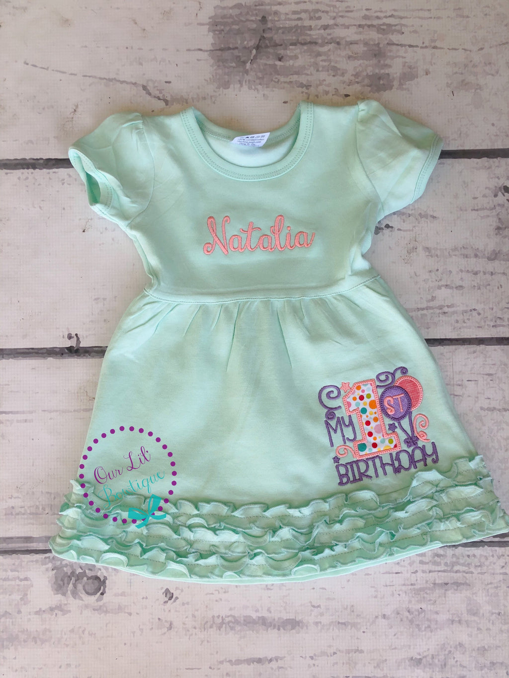 Personalized Girls Birthday Dress: Balloon Party Outfit