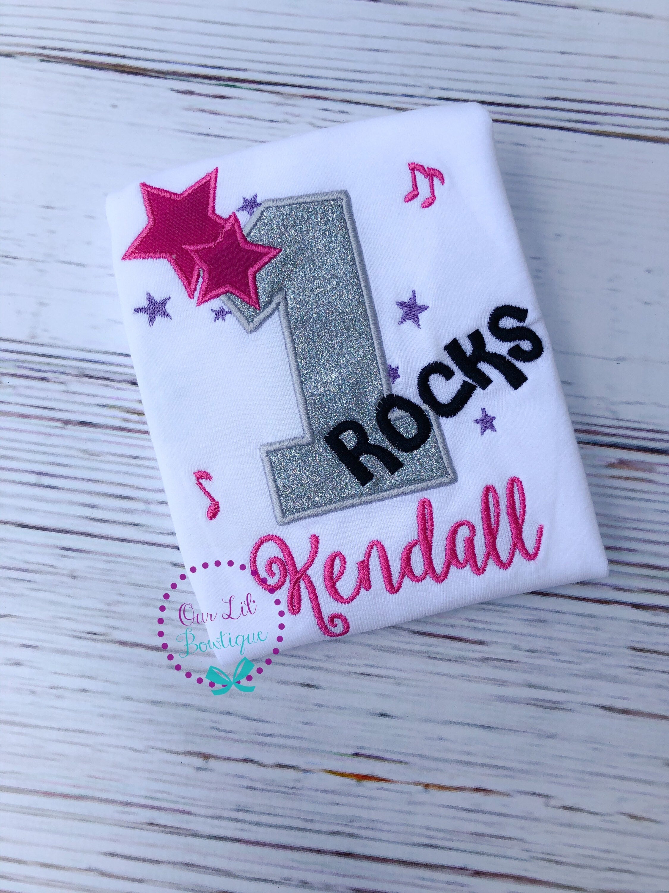 One Rocks Music Birthday Shirt - Personalized 1st Birthday