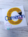 Boys Pencil Shirt - Embroidered Back to School Monogram Shirt - School Shirt - Boys School Shirt