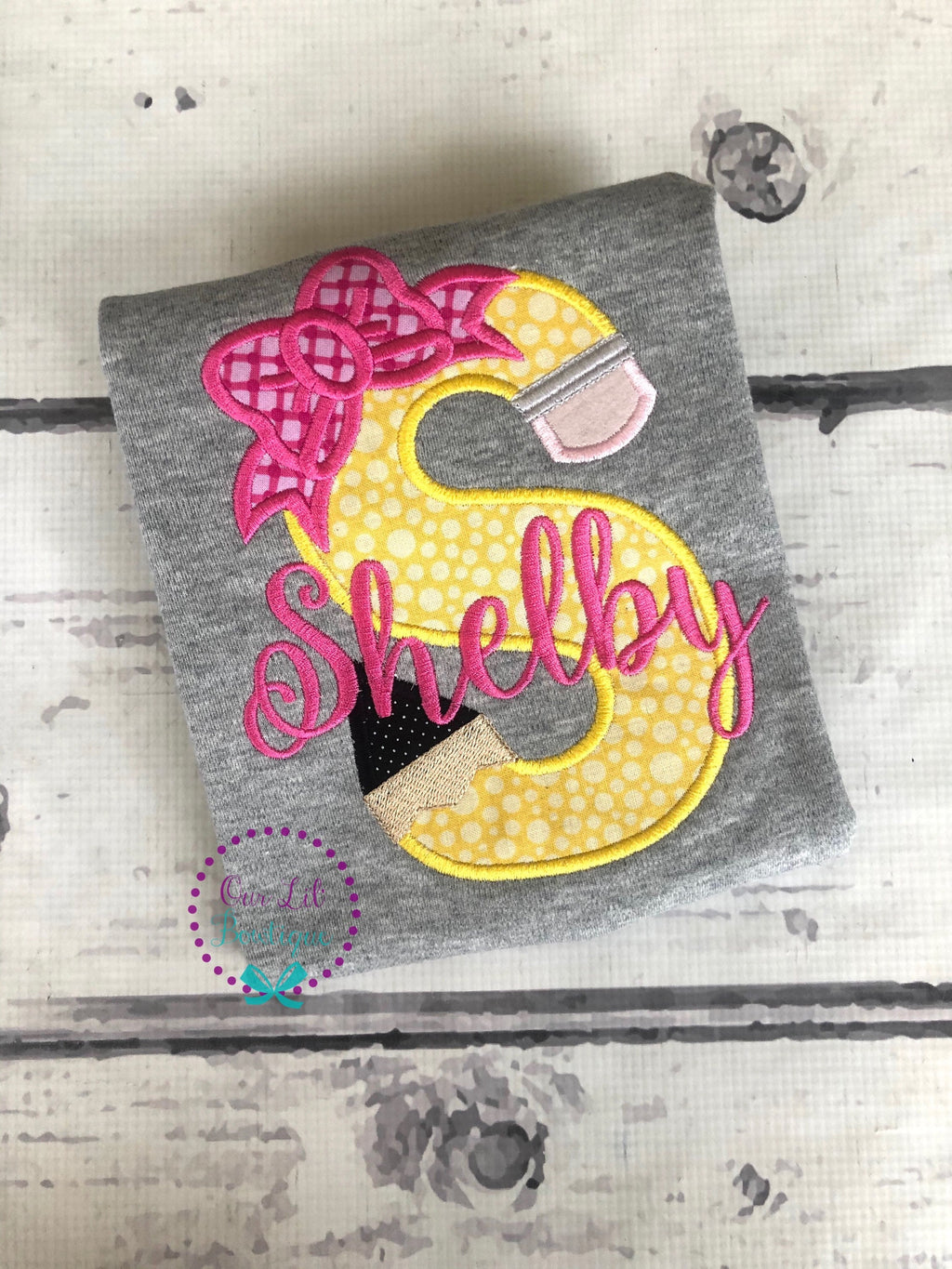 Pencil Shirt - Pencil Back to School Shirt - School Shirt - Preschool Shirt -Monogram Shirt - School Supplies - Kindergarten Shirt - Girl