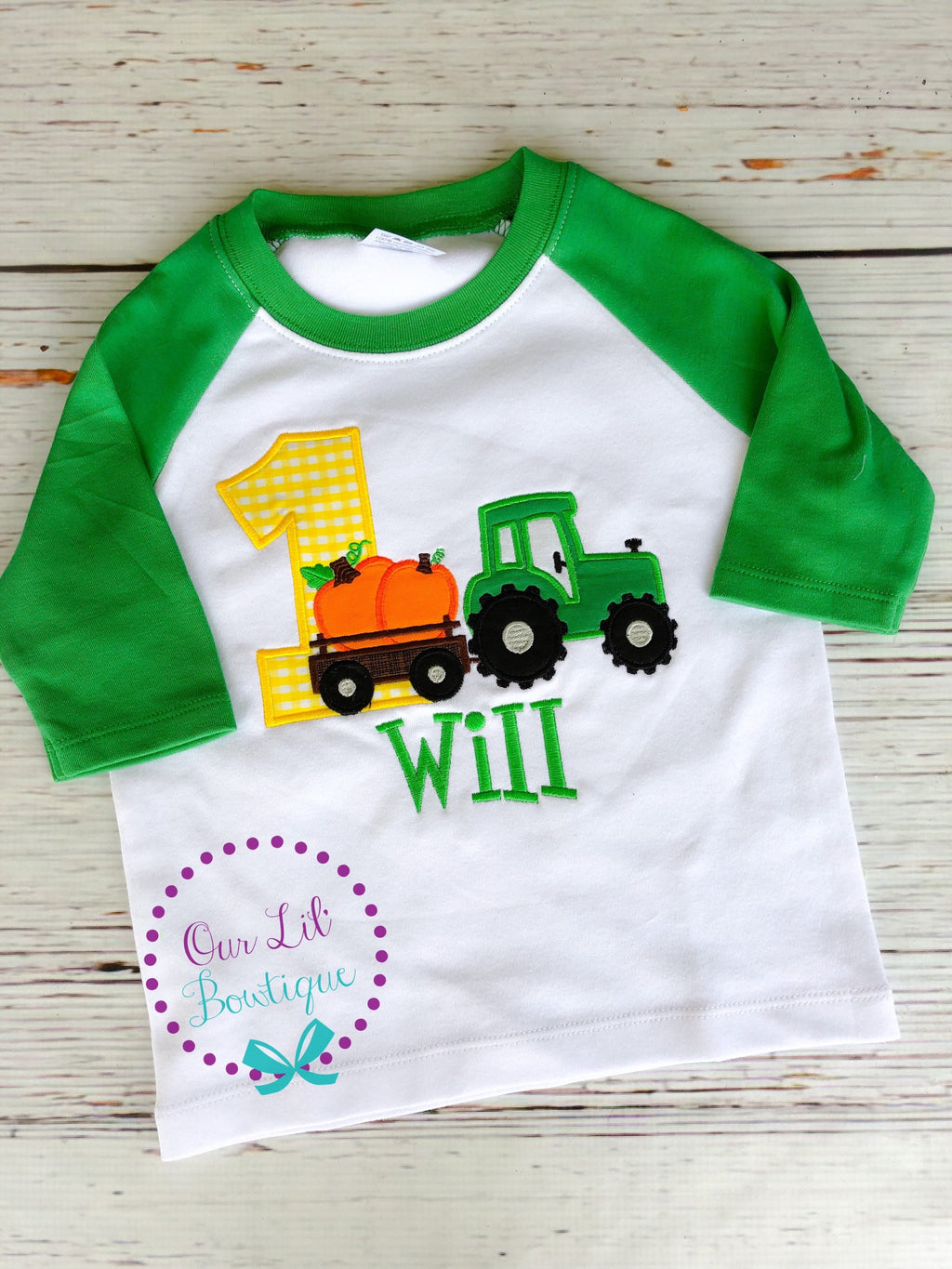 Embroidered Pumpkin Tractor Birthday Shirt - Boys Fall Outfit
