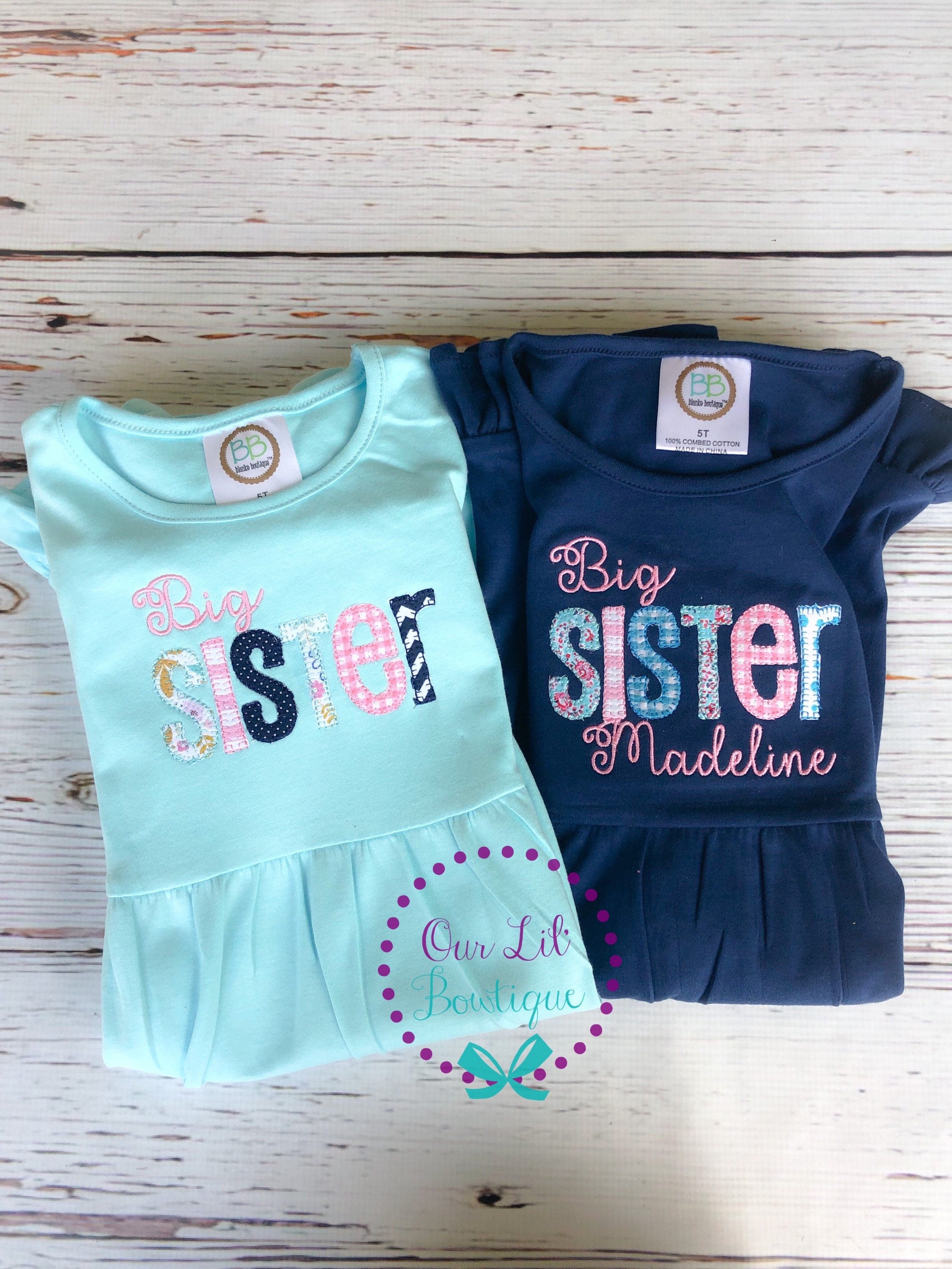Big Sister Dress - Baby Announcement - Big Sister - Little Sister - Sibling Shirts - Pregnancy Announcement - Sister Shirt - Sister Dress