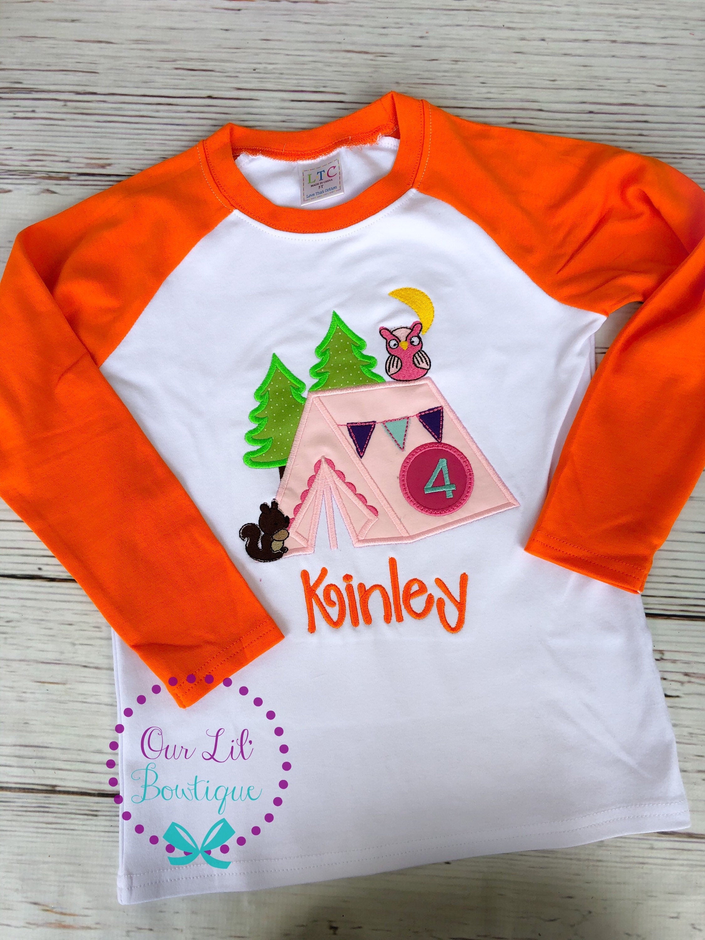 Campfire Birthday Shirt: Personalized Camping Party Tee