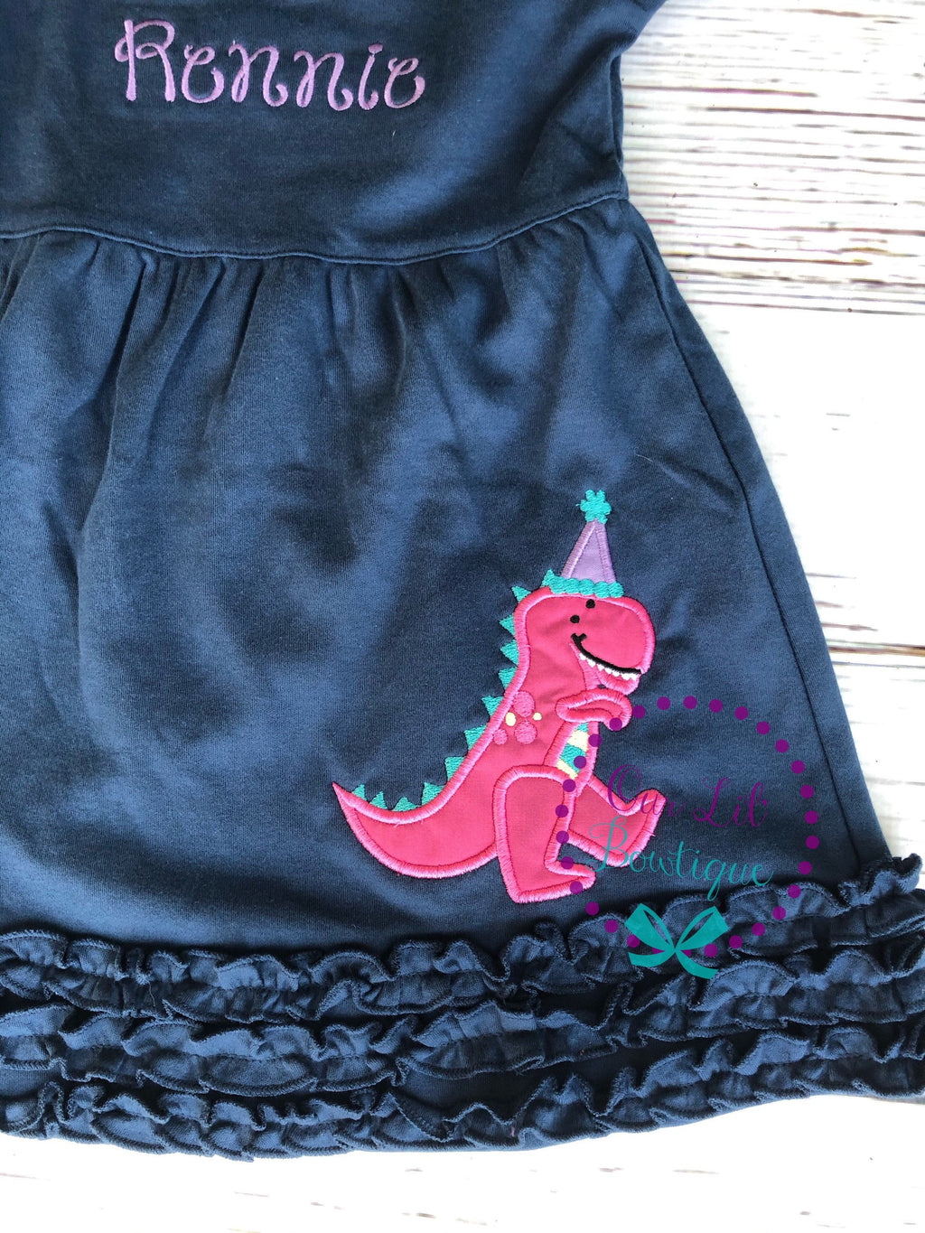Personalized Dinosaur Birthday Dress: Tea Rex Party Shirt
