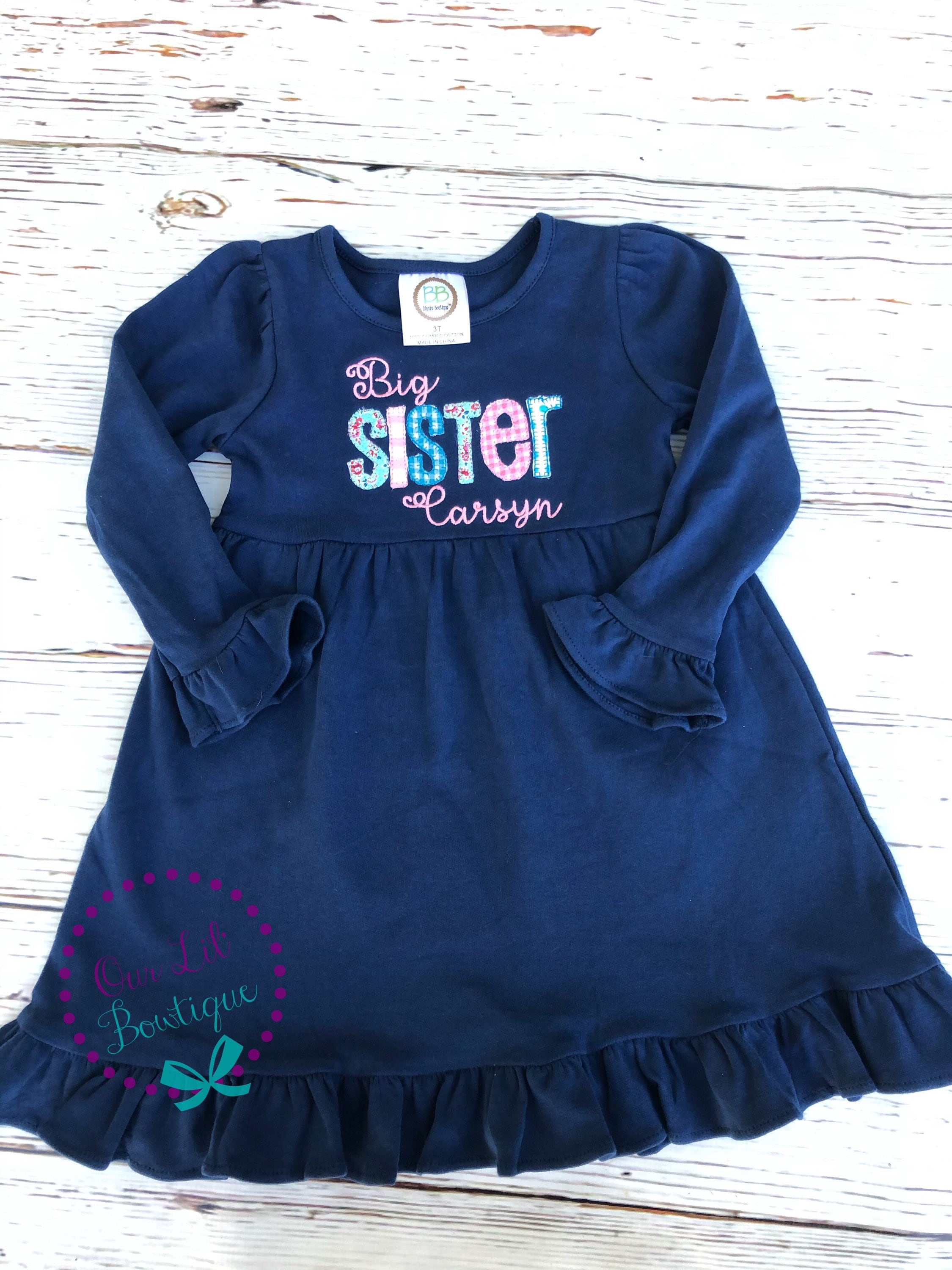 Big Sister Dress - Baby Announcement - Big Sister - Little Sister - Sibling Shirts - Pregnancy Announcement - Sister Shirt - Sister Dress