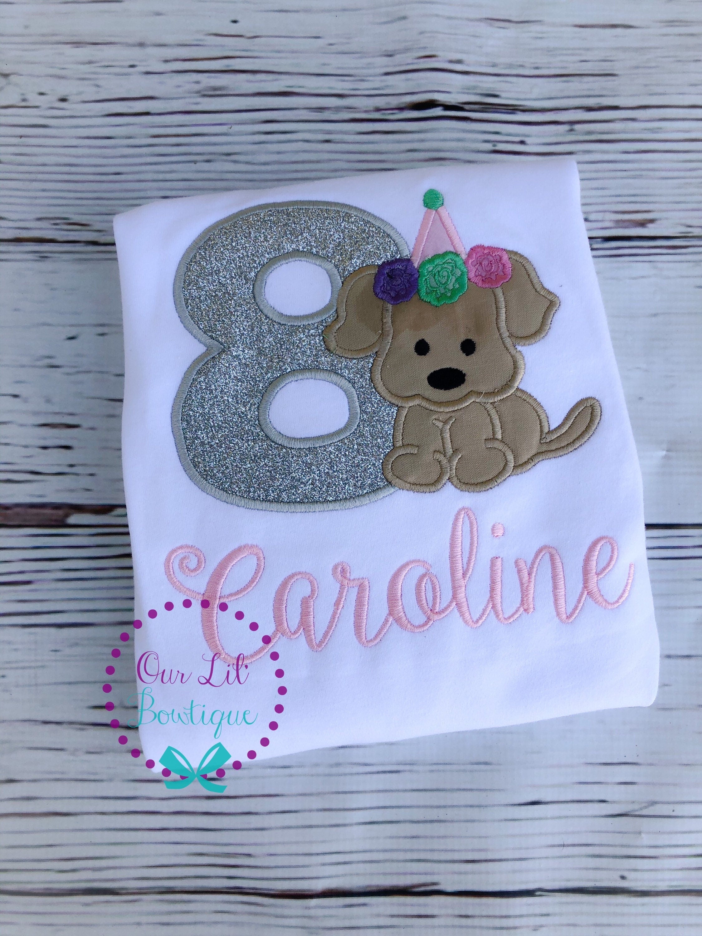 Puppy Birthday Shirt - Puppy Shirt - Personalized - Applique Shirt - Dog Birthday - Birthday Shirt- Personalized Birthday - Puppy Birthday