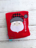 Personalized Santa Applique Christmas Shirt: Plaid or Polka Dot Hat