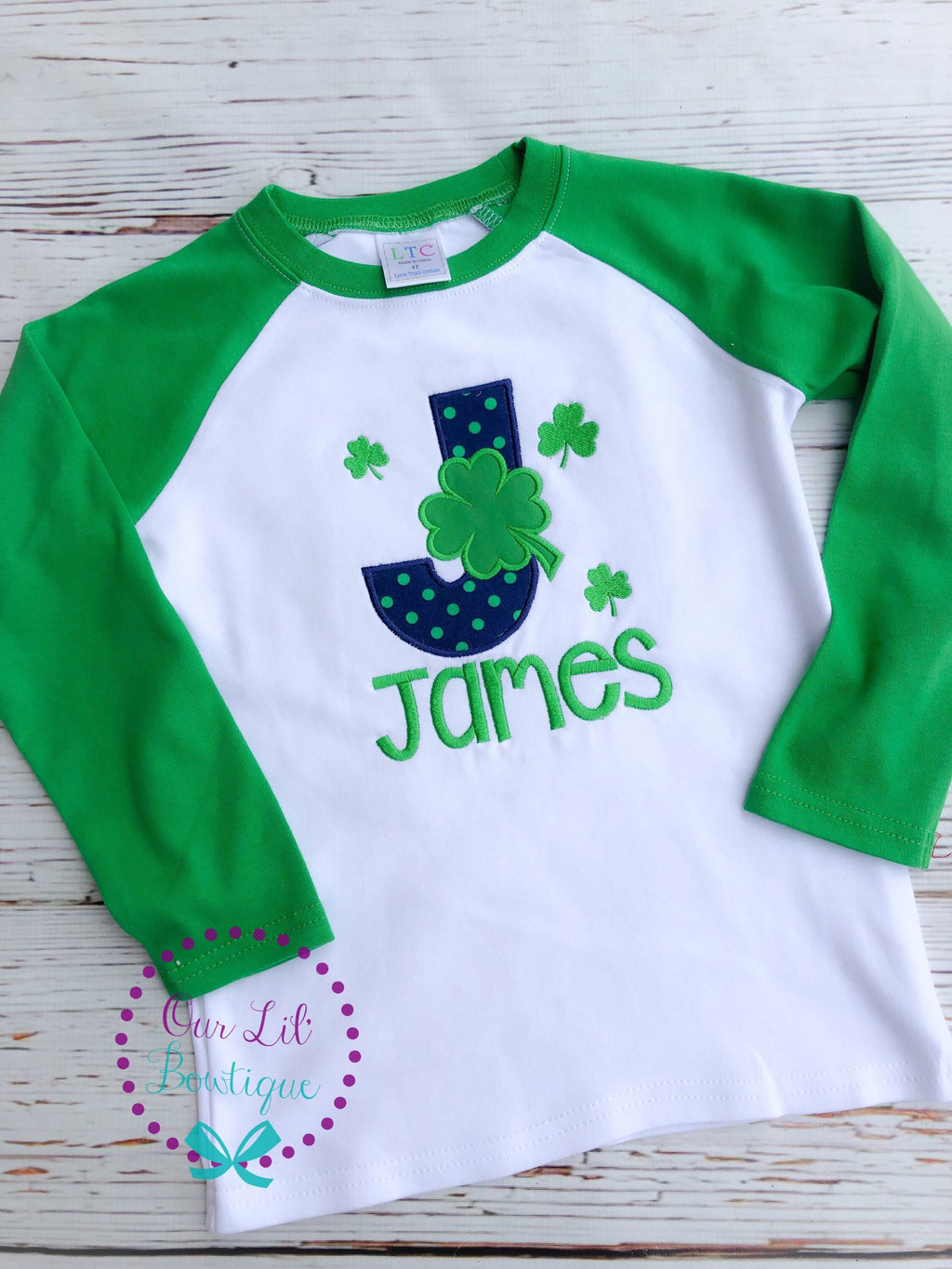 Personalized Shamrock Shirt: Embroidered St. Patrick's Day Bodysuit