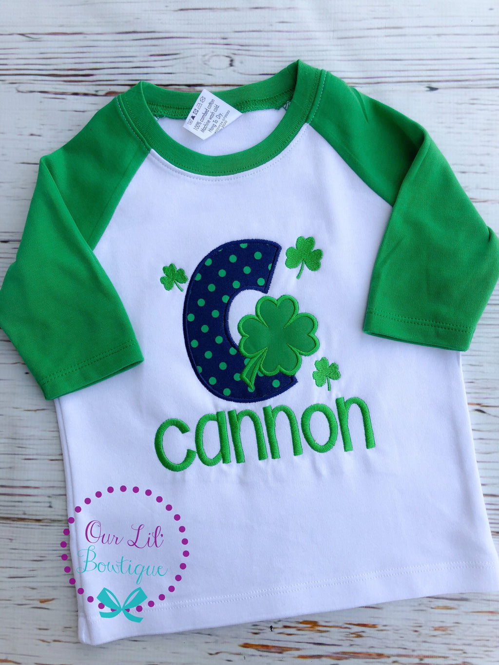 Personalized Shamrock Shirt: Embroidered St. Patrick's Day Bodysuit