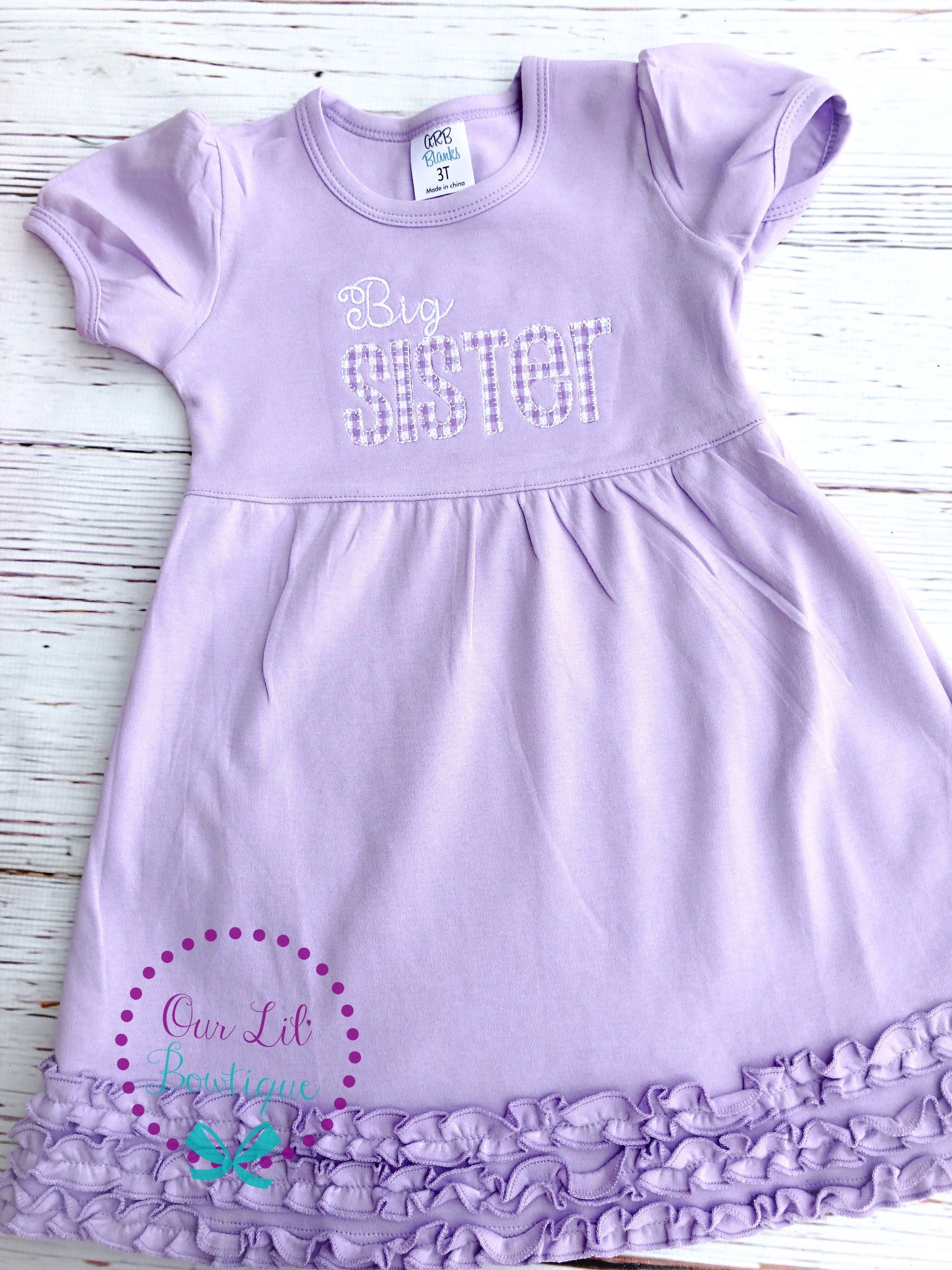 Big Sister Dress - Baby Announcement - Big Sister - Little Sister - Sibling Shirts - Pregnancy Announcement - Sister Shirt - Sister Dress