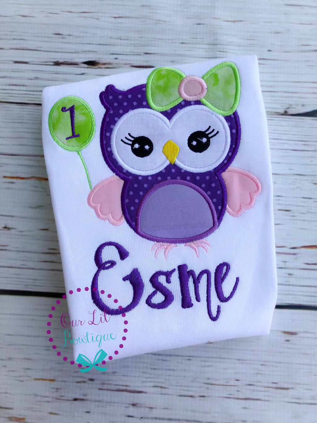 Personalized Owl Birthday Appliqué Shirt - Custom Name & Age