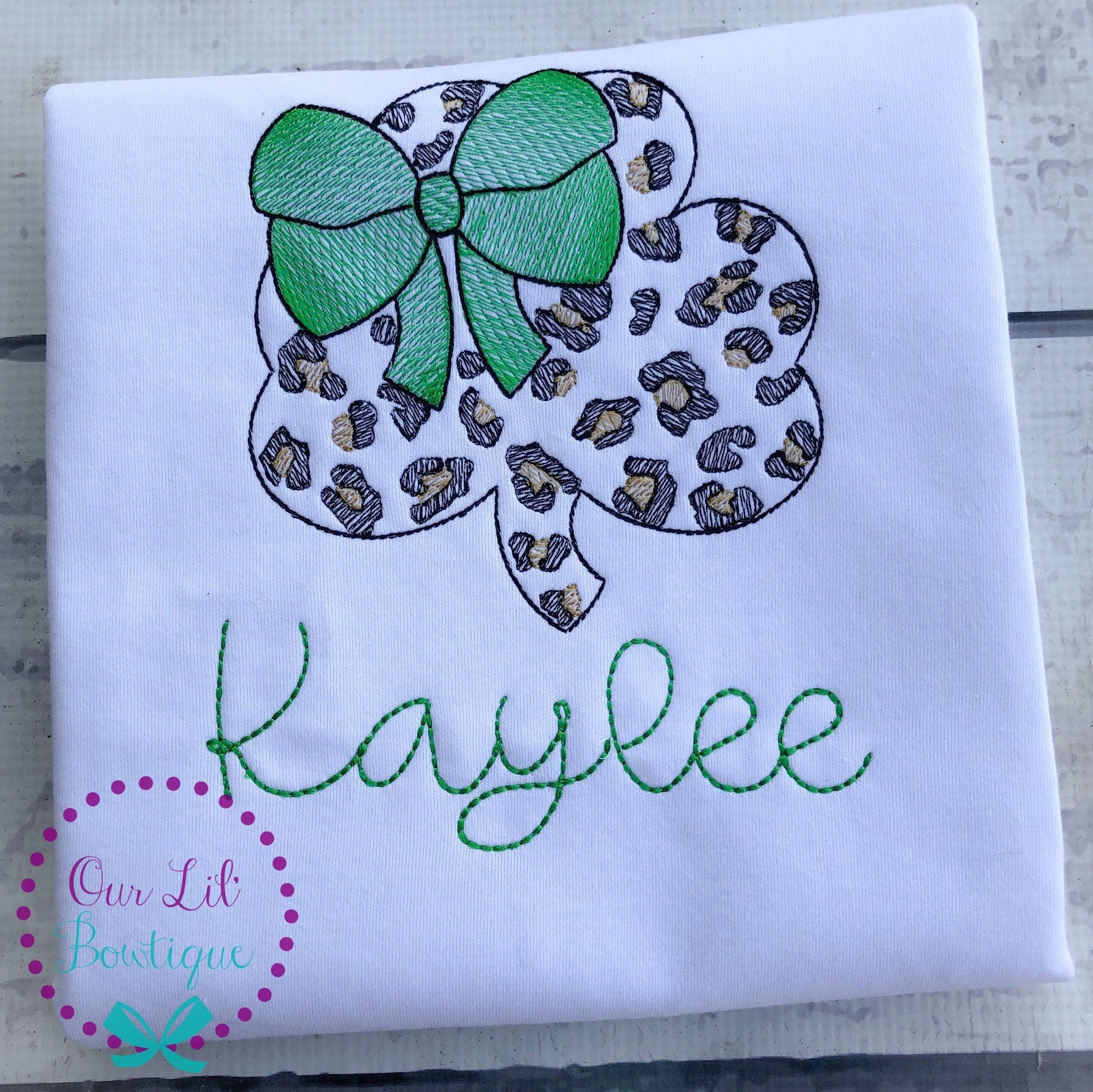 Girls' St. Patrick's Day Shirt: Cheetah Shamrock Dress