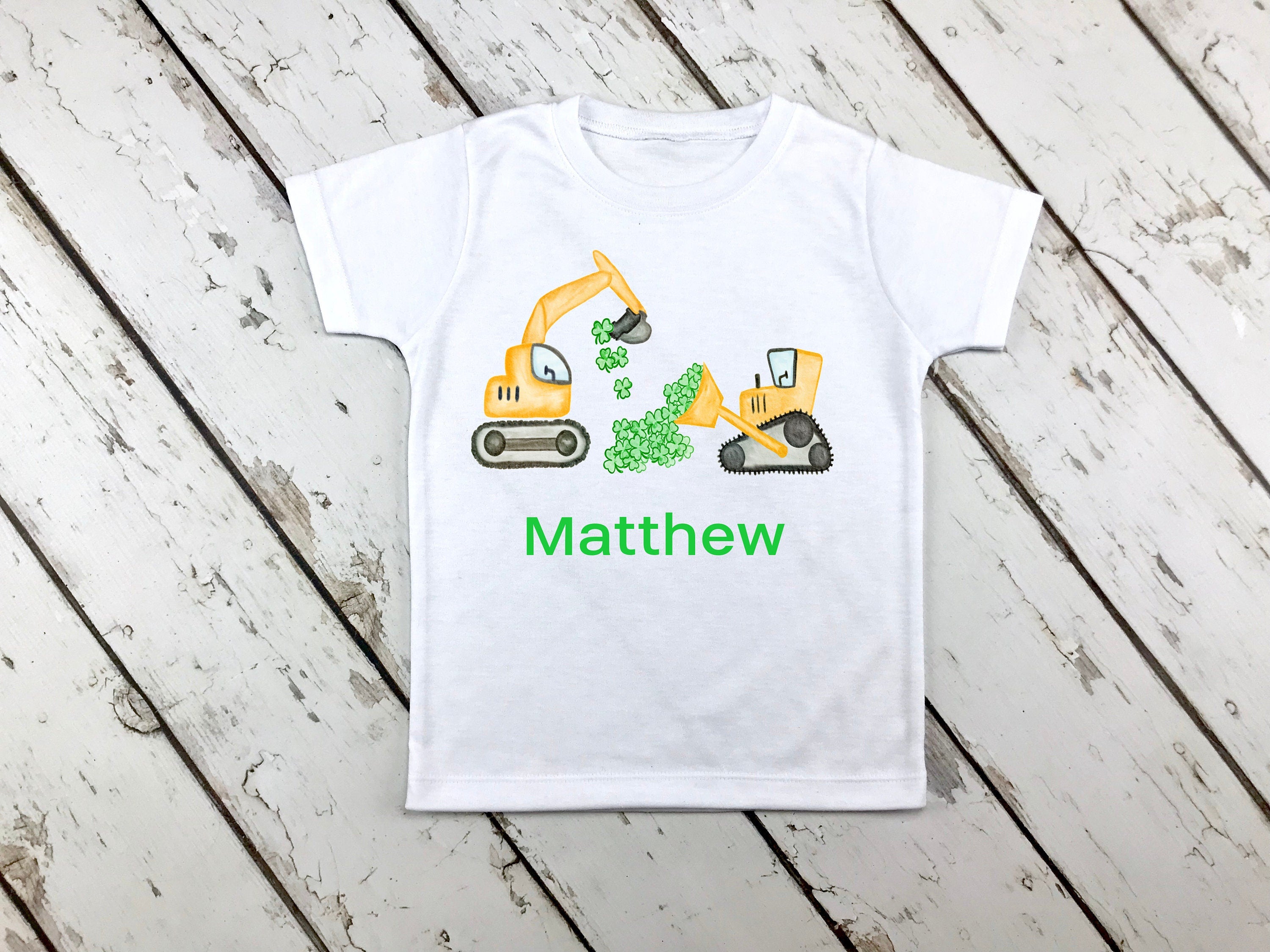 Personalized St. Patrick's Day Bulldozer Shirt