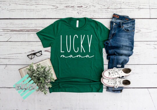 Womens St. Patrick's Day Shirt: Lucky Mama Shamrock Tee